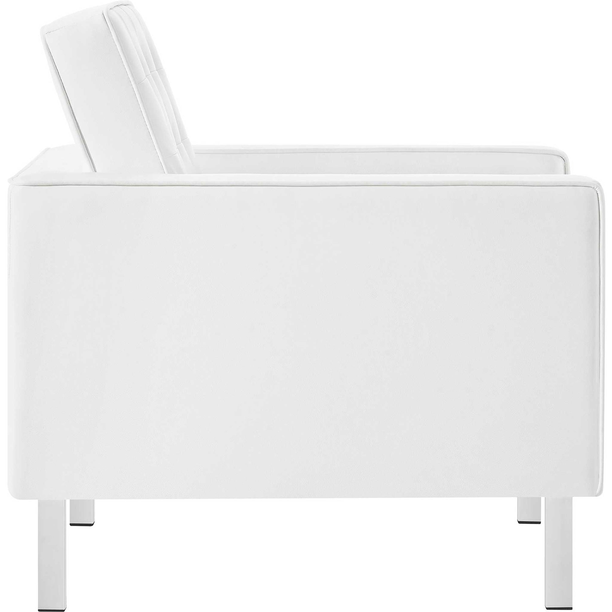 Lyte Leather Armchair Silver/White