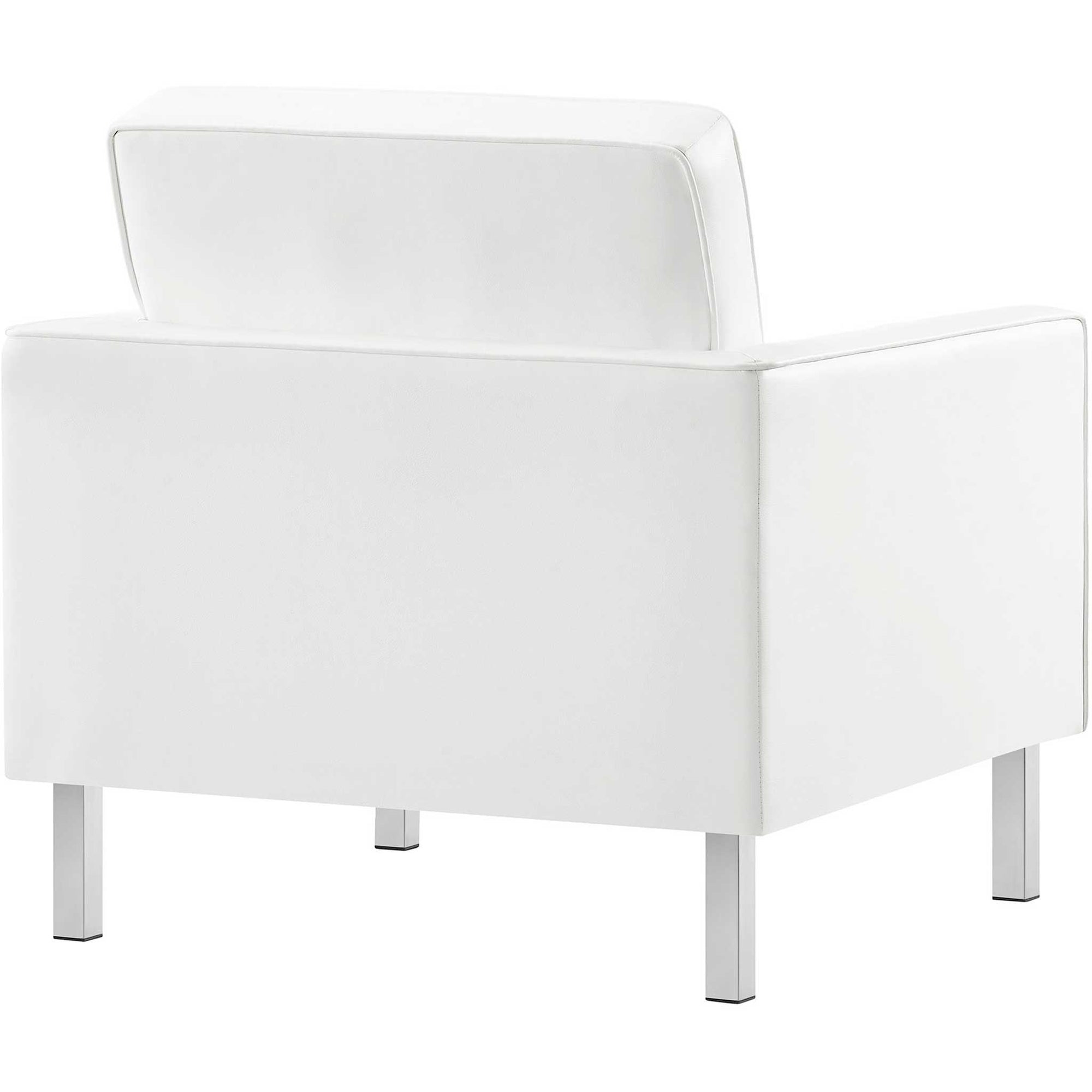 Lyte Leather Armchair Silver/White