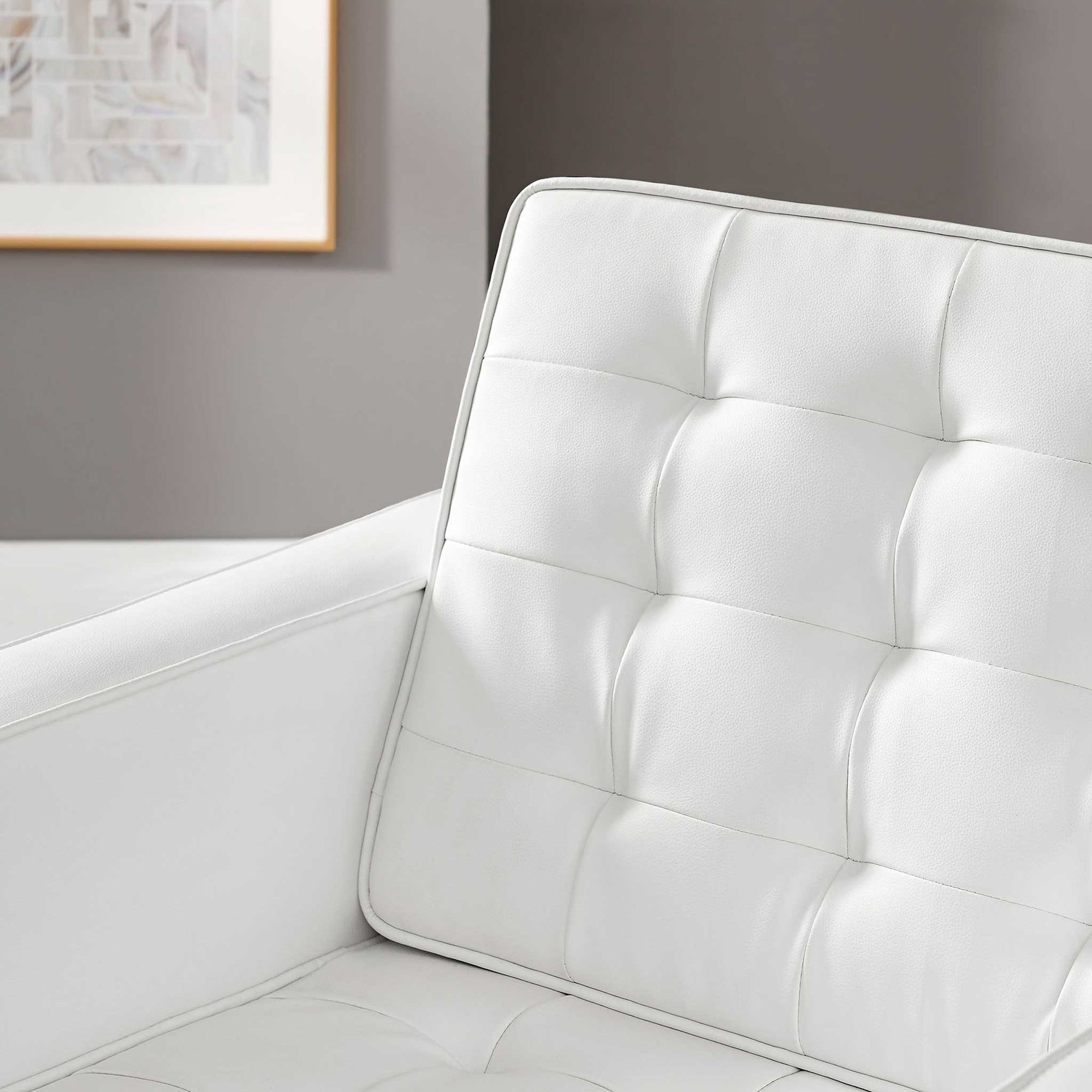 Lyte Leather Armchair Silver/White