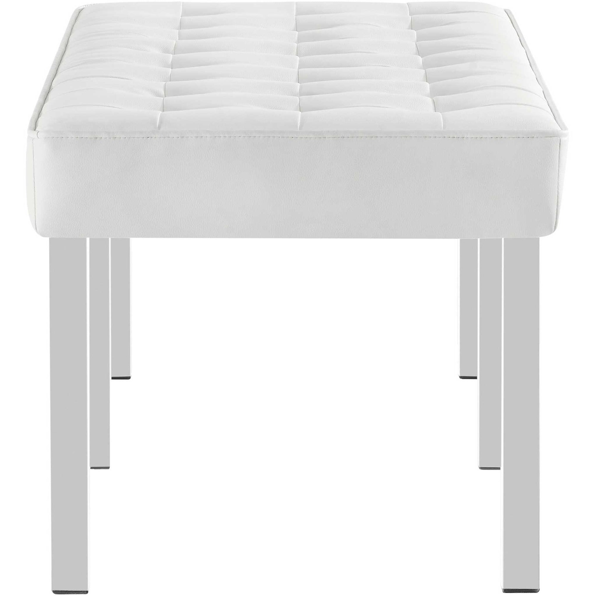 Lyte Leather Bench Silver/White