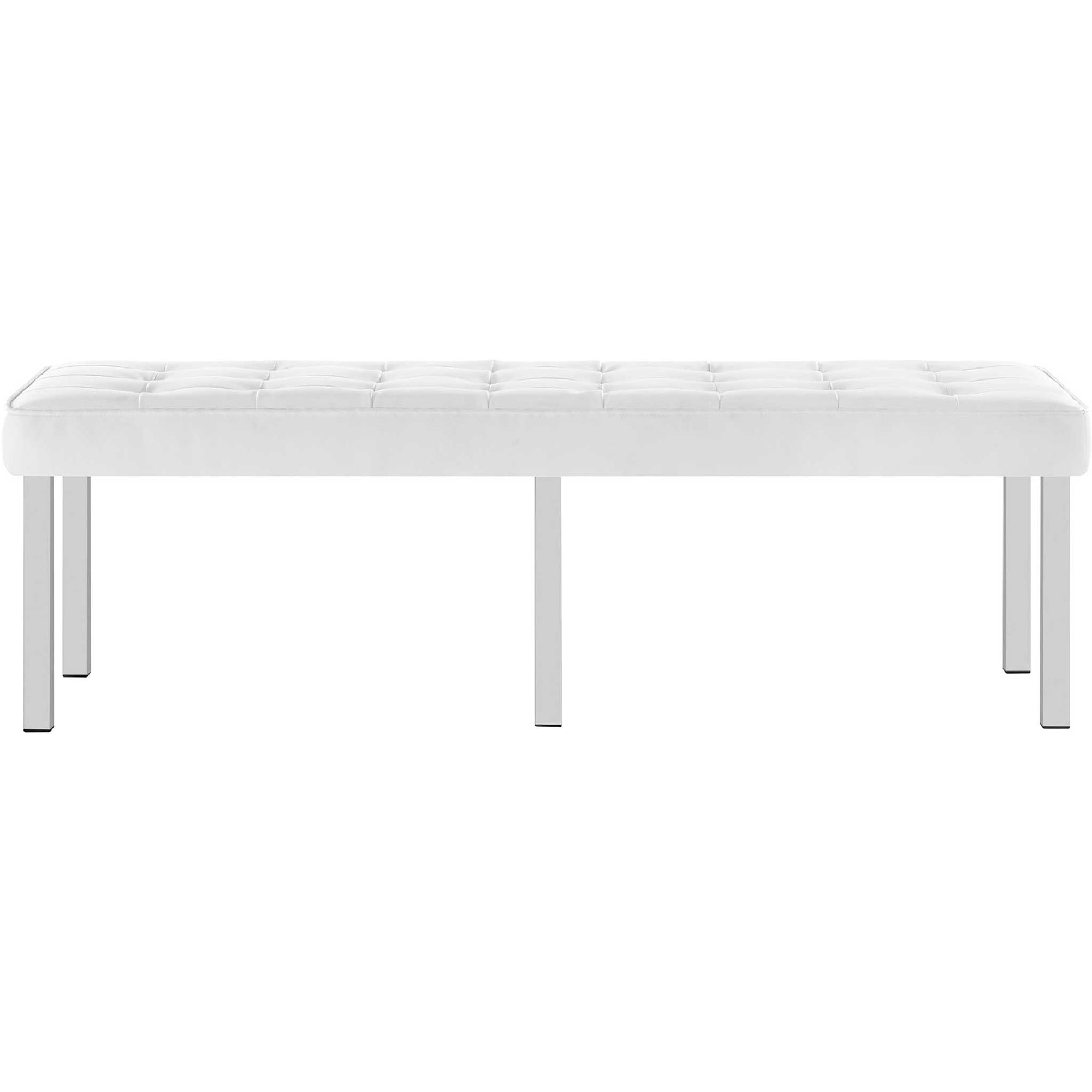 Lyte Leather Bench Silver/White