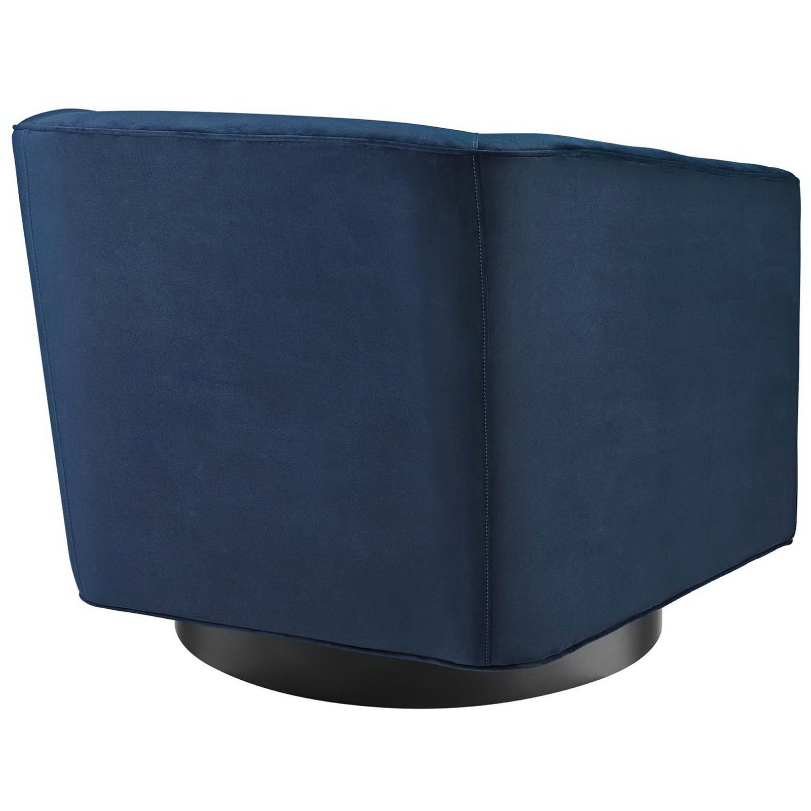Clean-lined back with crisp vertical seam atop a sturdy black swivel base. || EEI-3456-MID || back_studio