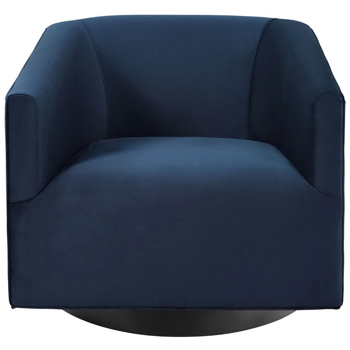 Plush performance velvet lounge chair with generous seat, barrel back, and smooth tailored seams. || EEI-3456-MID || front_studio