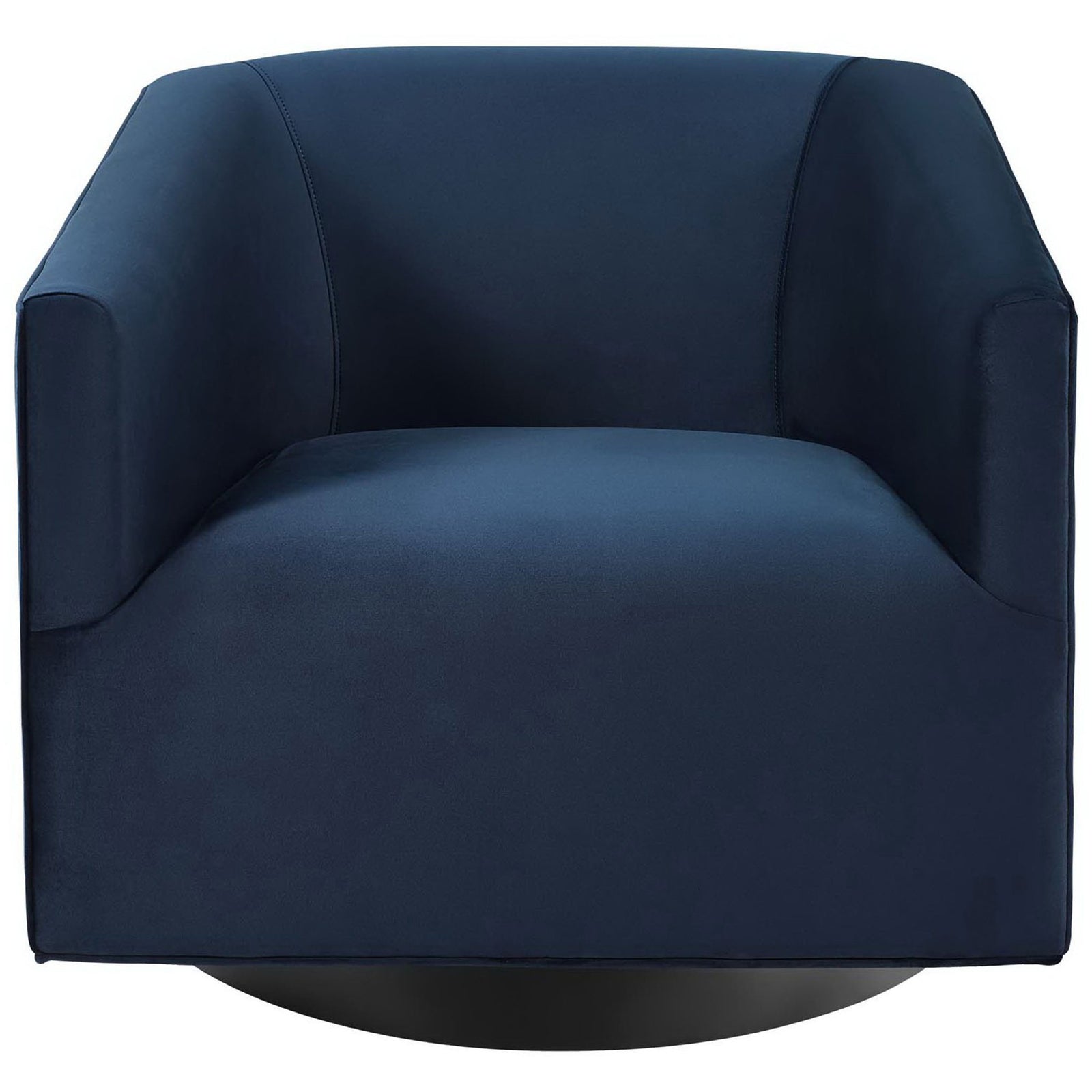 Plush performance velvet lounge chair with generous seat, barrel back, and smooth tailored seams. || EEI-3456-MID || front_studio