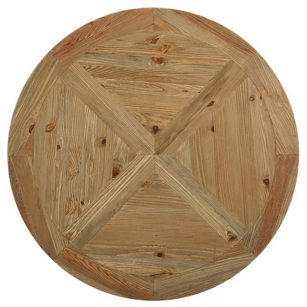 Saga Round Pine Wood Dining Table Brown