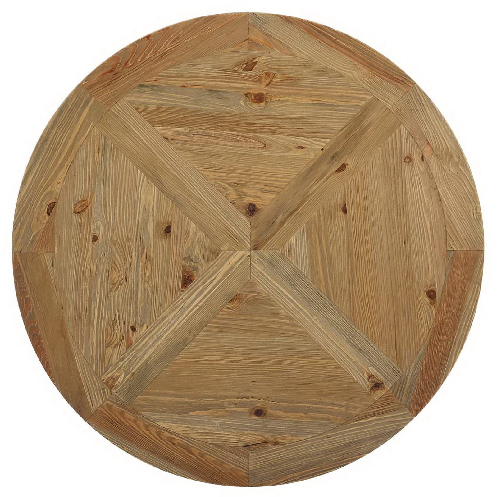 Saga Round Pine Wood Dining Table Brown