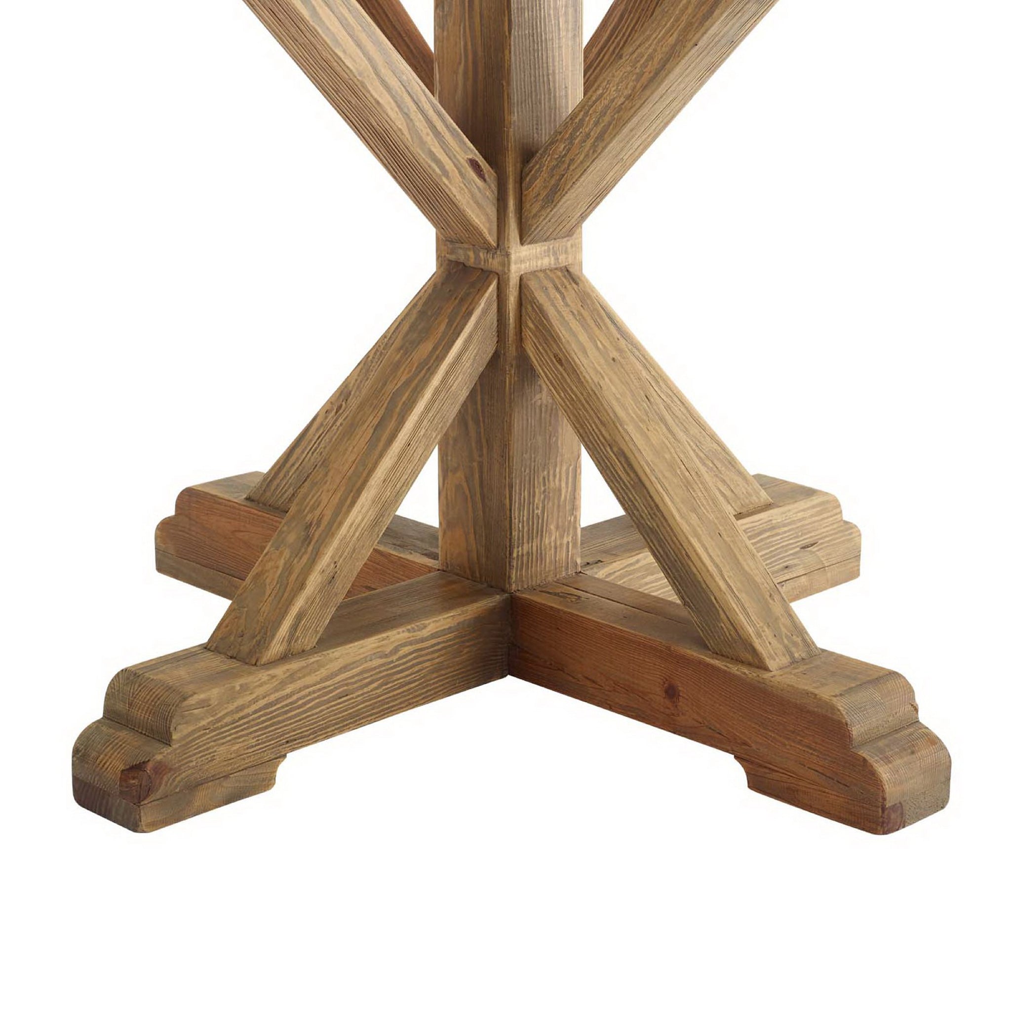 Still Round Pine Wood Dining Table Brown