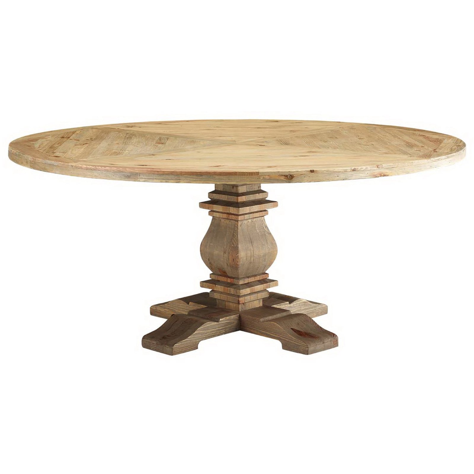 Clement Pine Wood Dining Table Brown