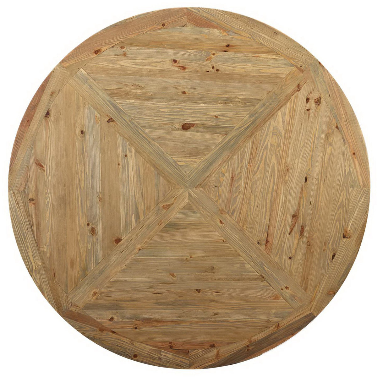 Saga Round Pine Wood Dining Table Brown