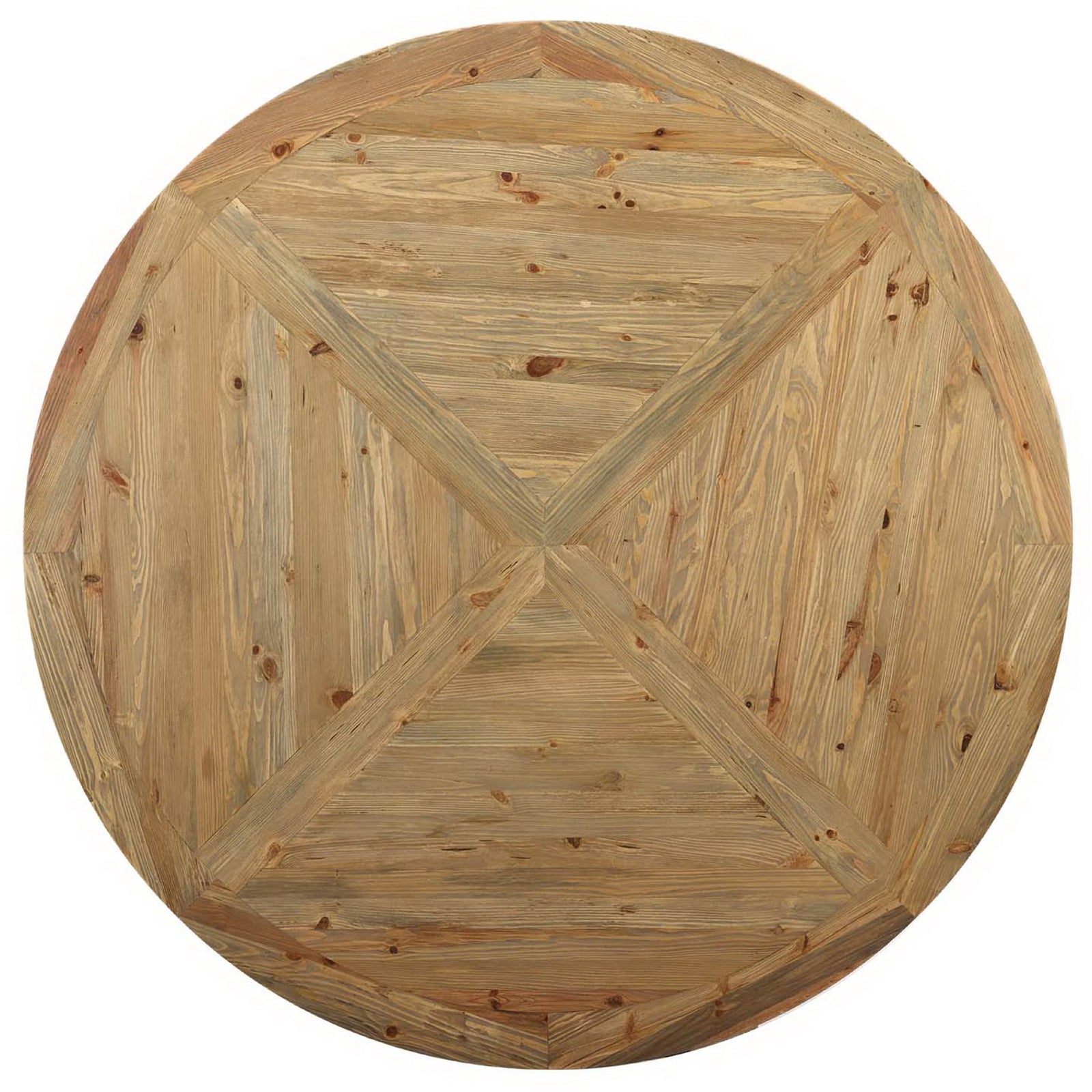 Saga Round Pine Wood Dining Table Brown