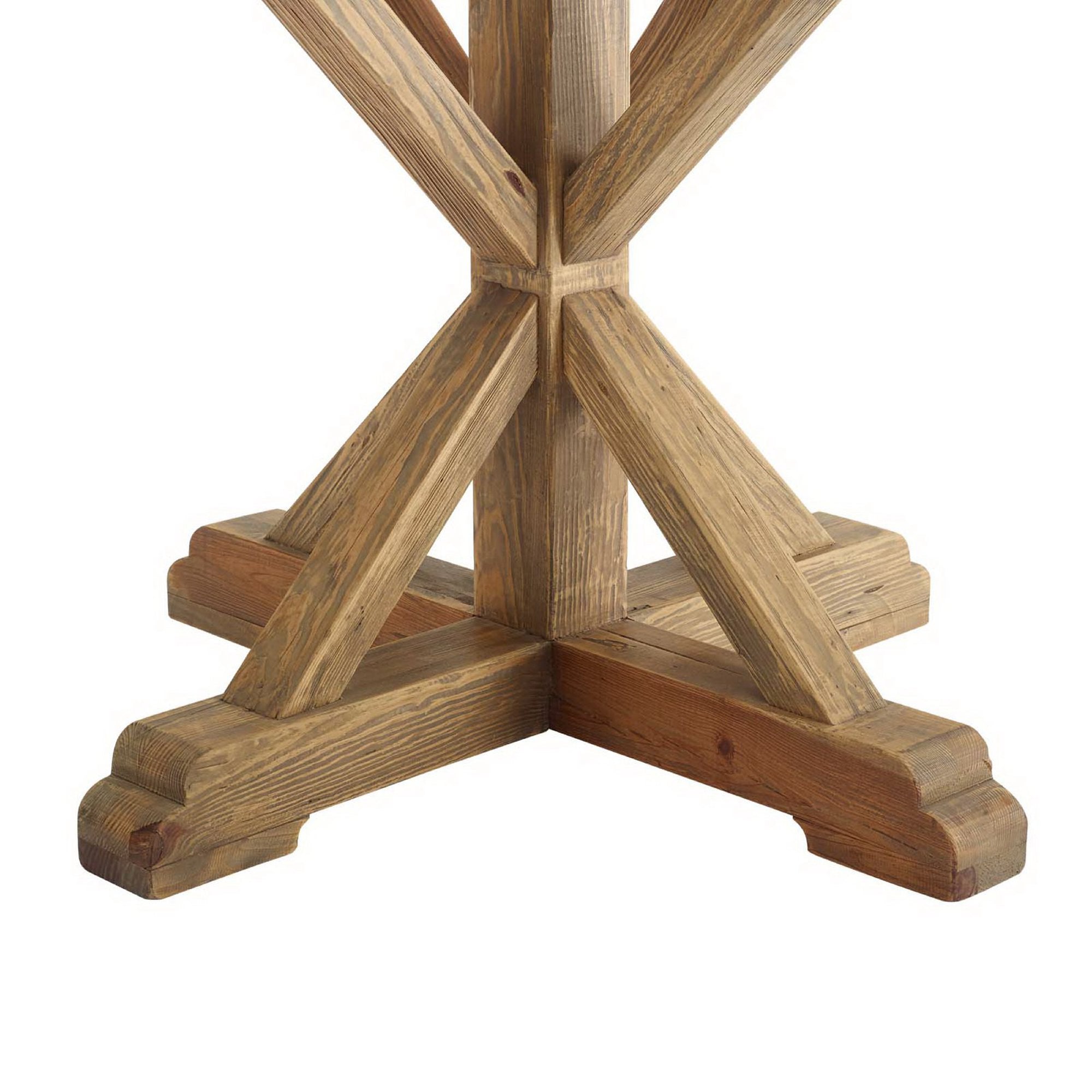 Still Round Pine Wood Dining Table Brown