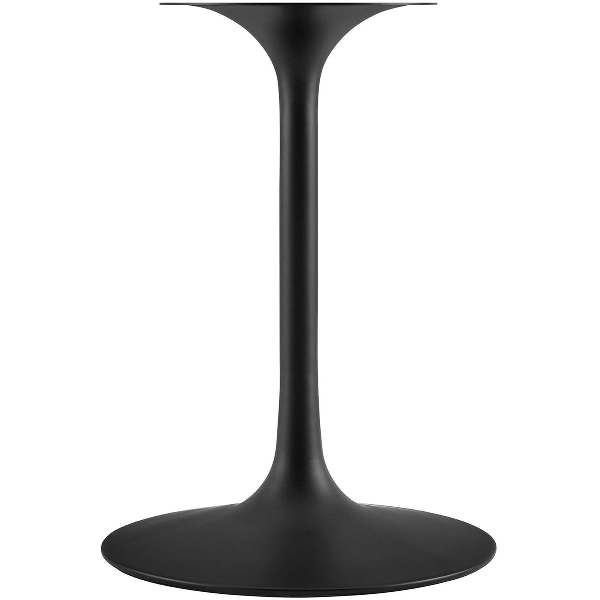 Curved black pedestal base with wide round foot adds stability and sculptural style || EEI-3517-BLK-WHI || leg_studio