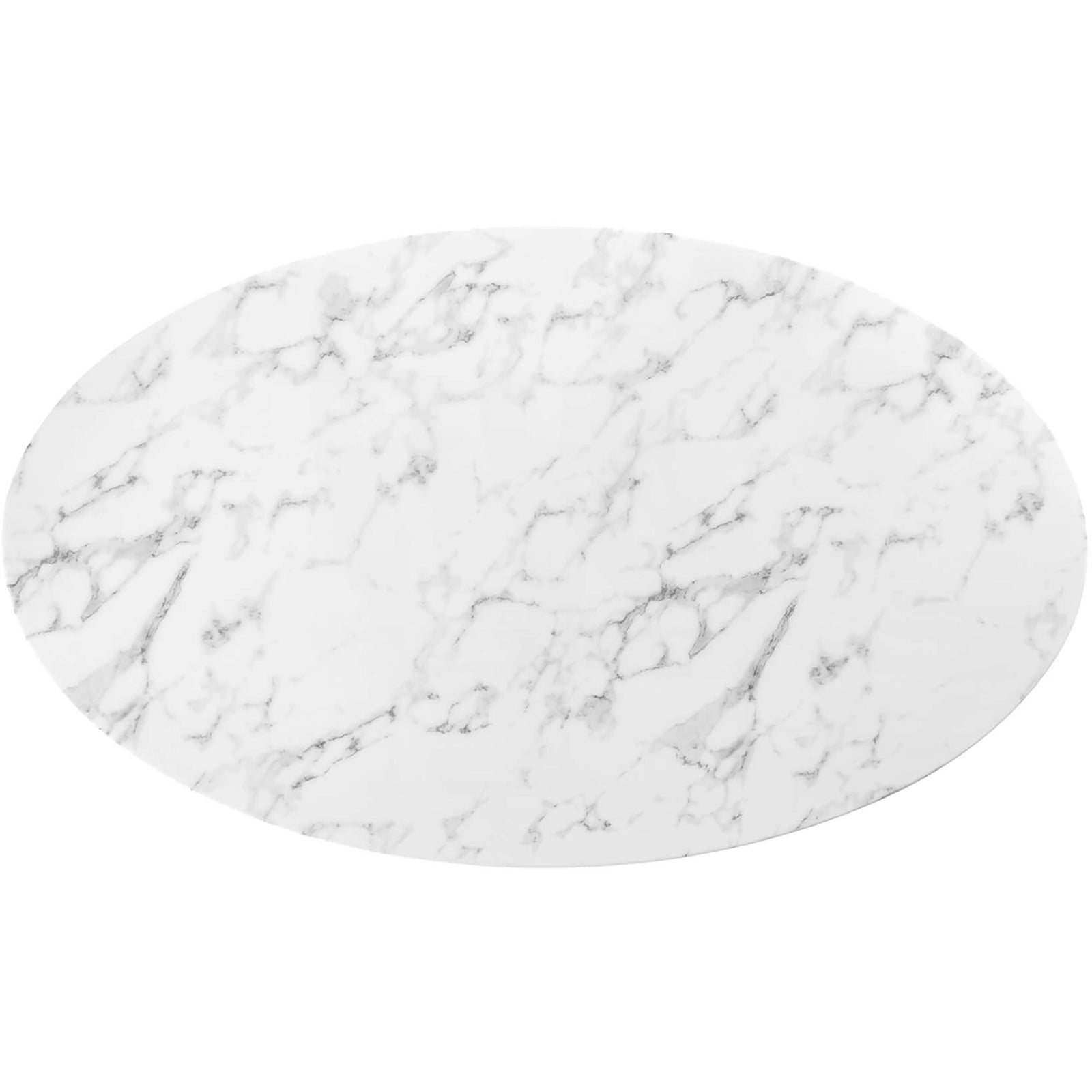 White faux marble tabletop with flowing gray veining designed for the Lippa 60 inch dining table || EEI-3531-BLK-WHI || detail_studio