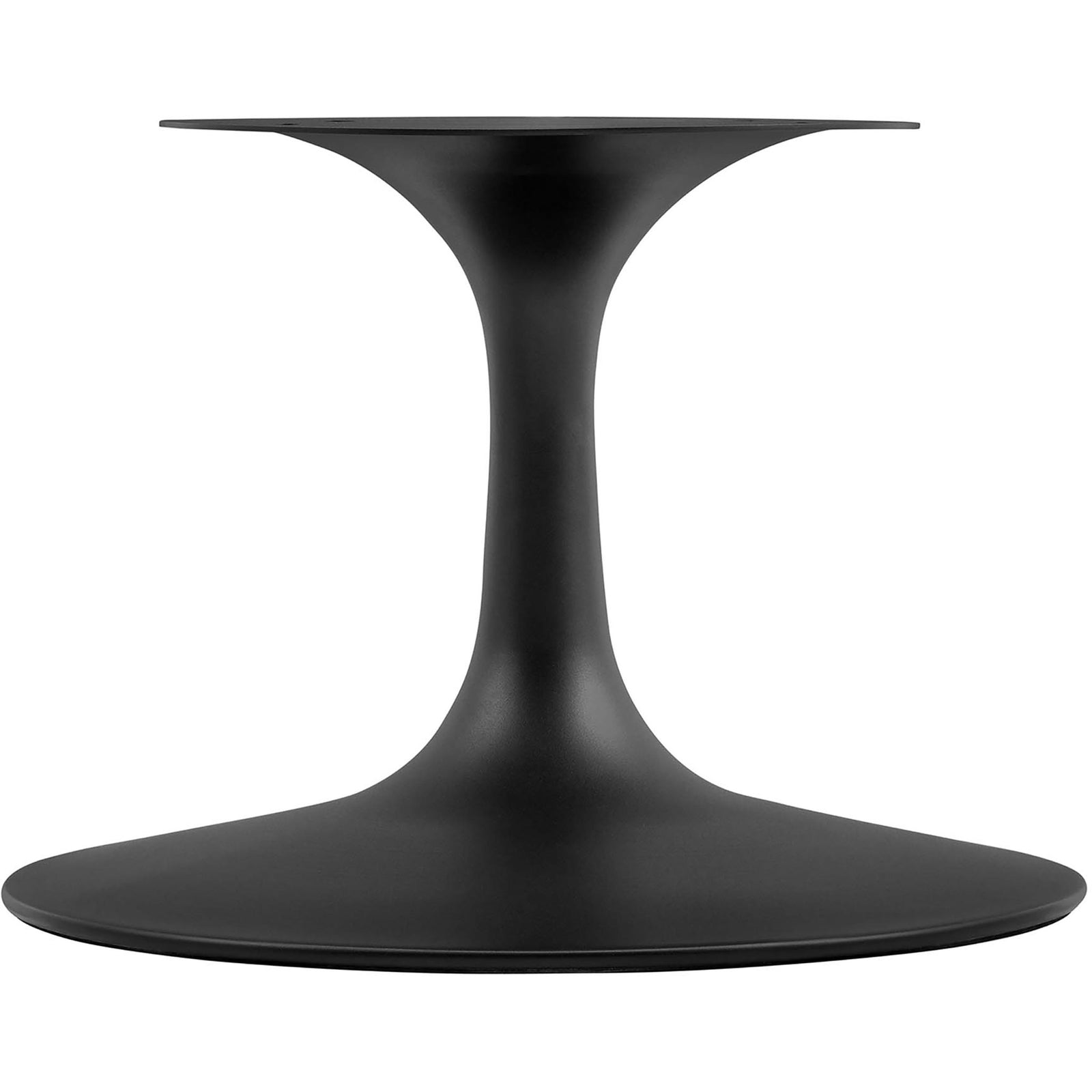 Tapered matte black pedestal base provides sturdy support with a clean, sculptural profile || EEI-3537-BLK-WHI || leg_studio