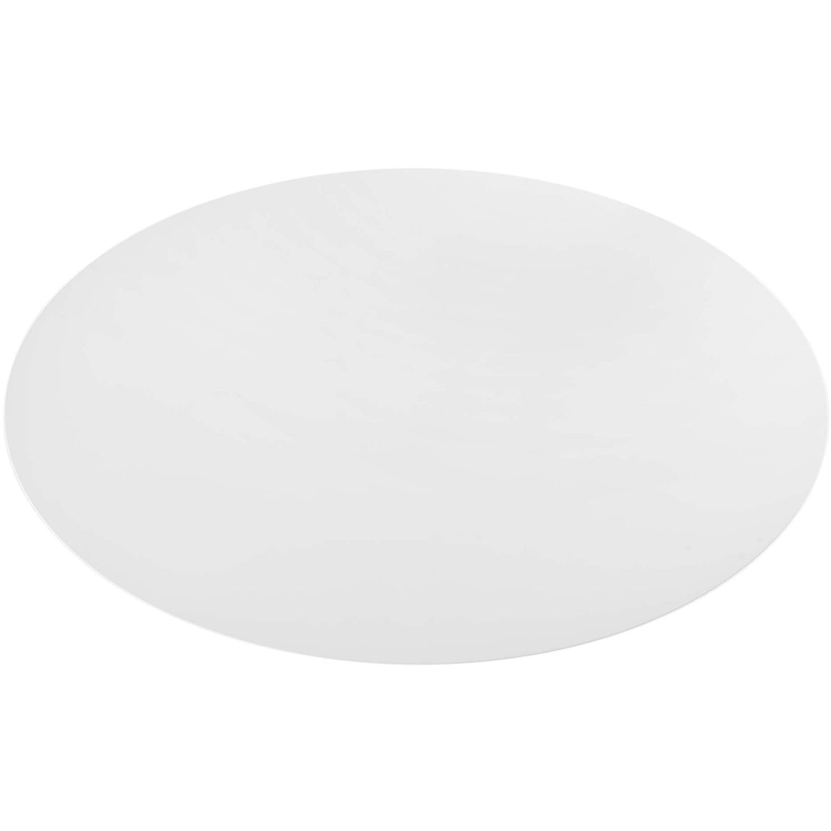 Elongated white oval tabletop with seamless high gloss surface ideal for seating a large dinner party || EEI-3540-BLK-WHI || top_studio