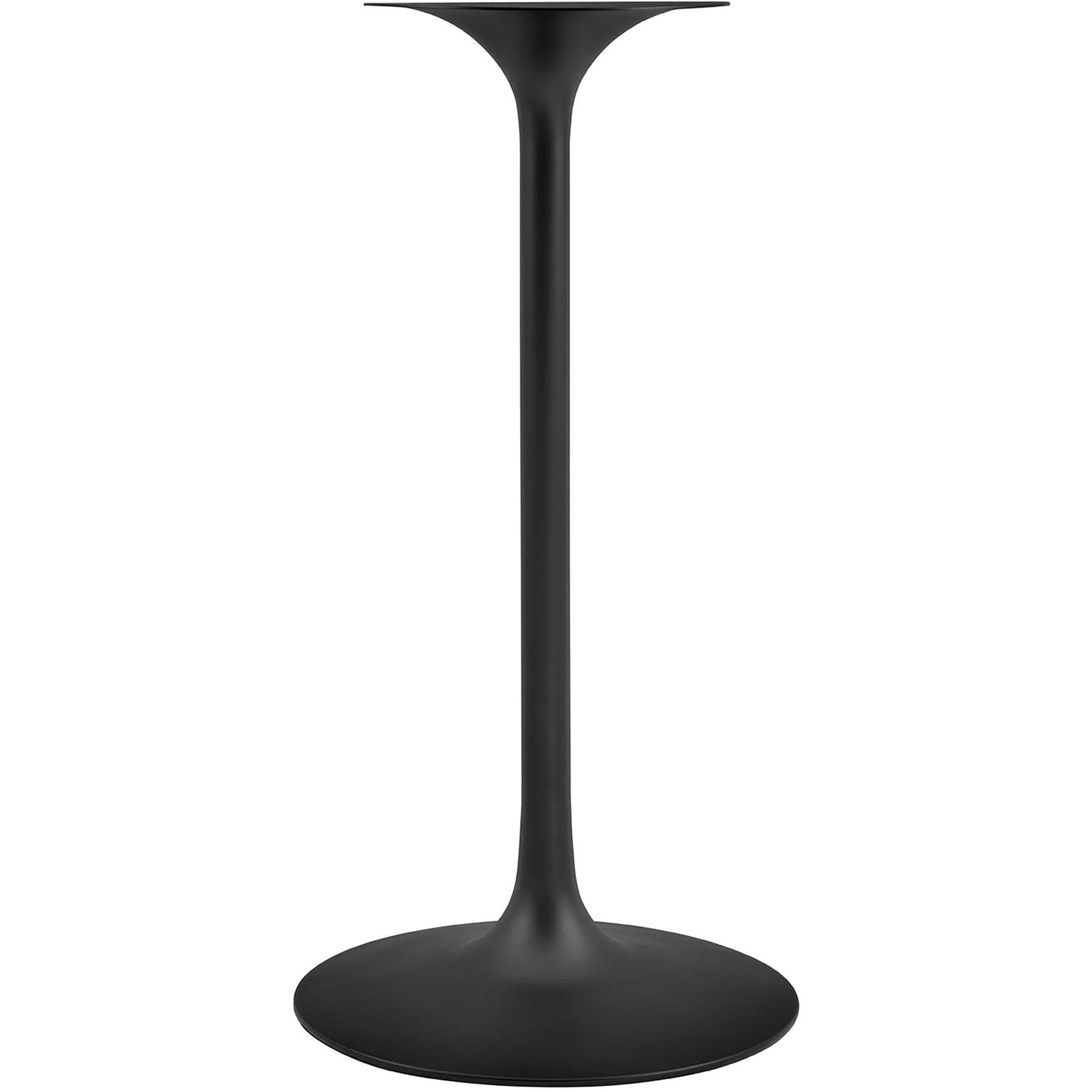 Tapered matte black pedestal column and round base with smooth contours || EEI-3547-BLK-WHI || leg_studio