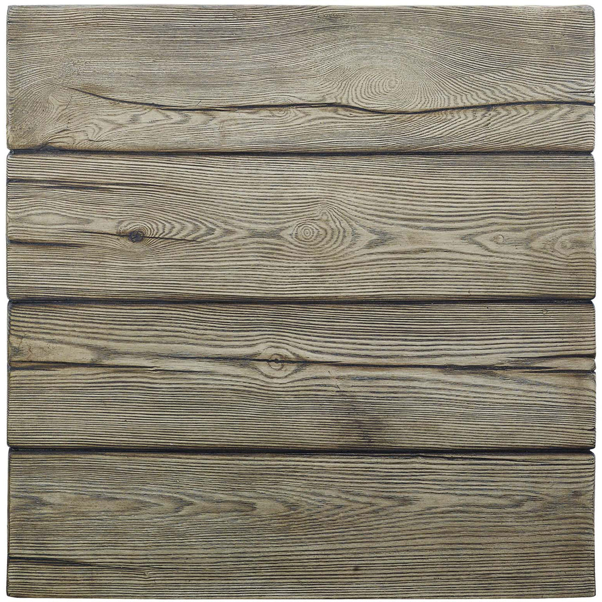 Slatted tabletop with lifelike wood grain adds texture to your outdoor seating area. || EEI-3562-LGR || top_studio