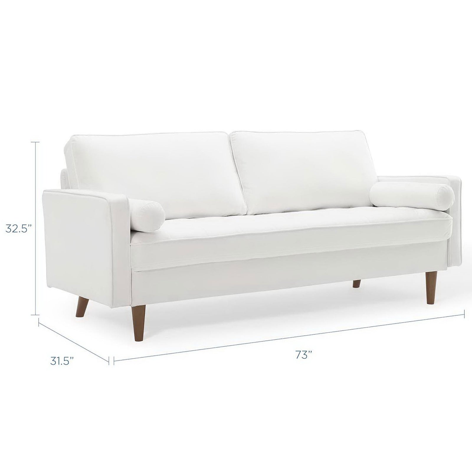 Sofa dimensions in inches help you plan seating for your living room or apartment || EEI-3764-WHI || dimension_studio