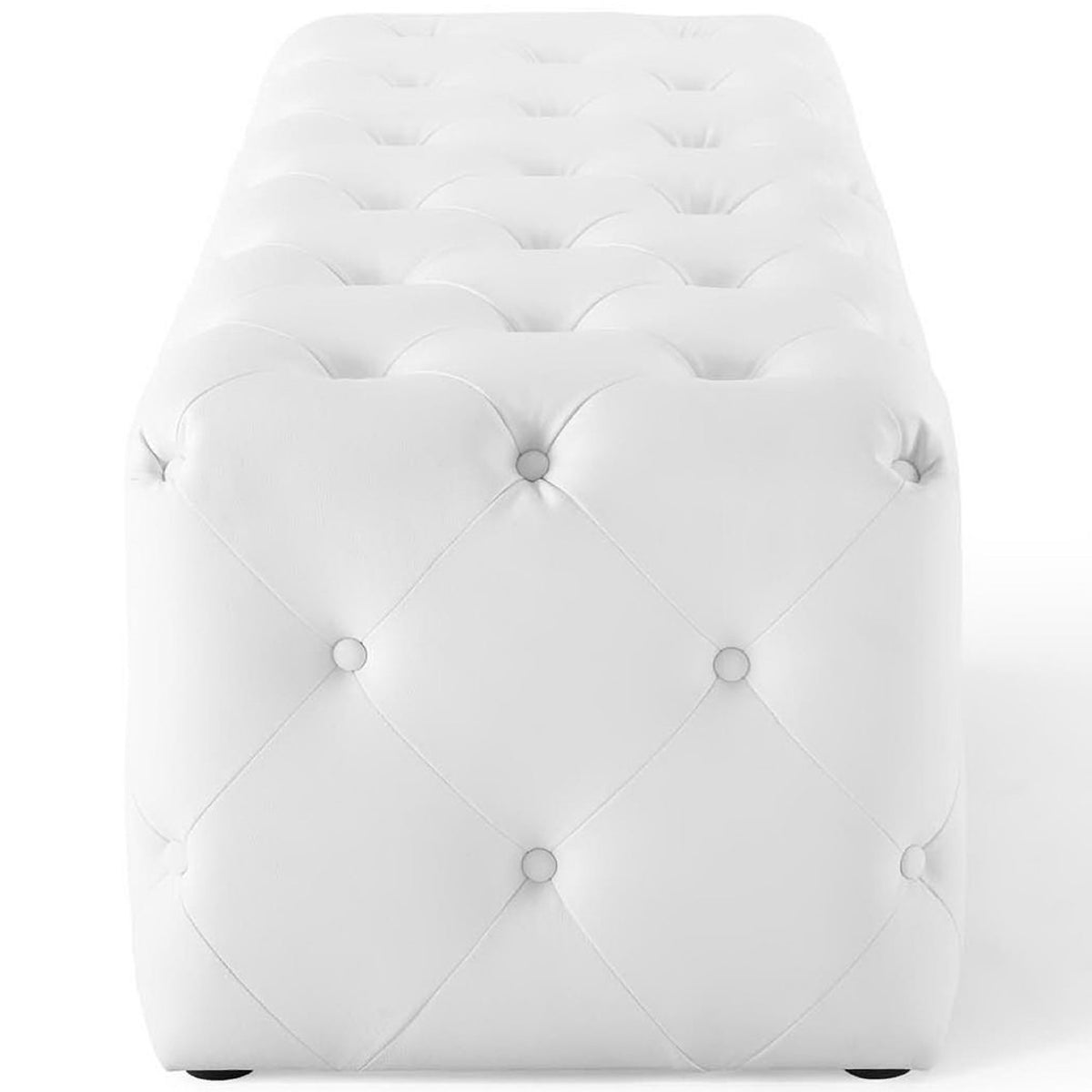 End panel displays full upholstery with button tufting and subtle padding || EEI-3769-WHI || side_studio