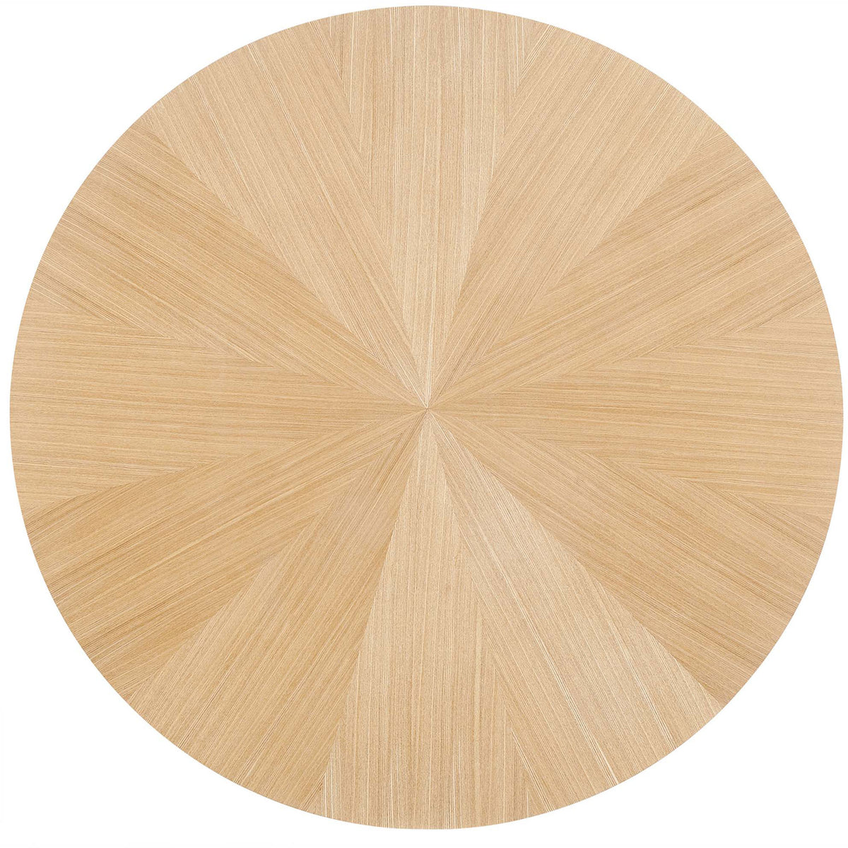 Starburst-pattern oak veneer tabletop creates a striking focal point for modern dining spaces || EEI-3847-OAK || top_studio