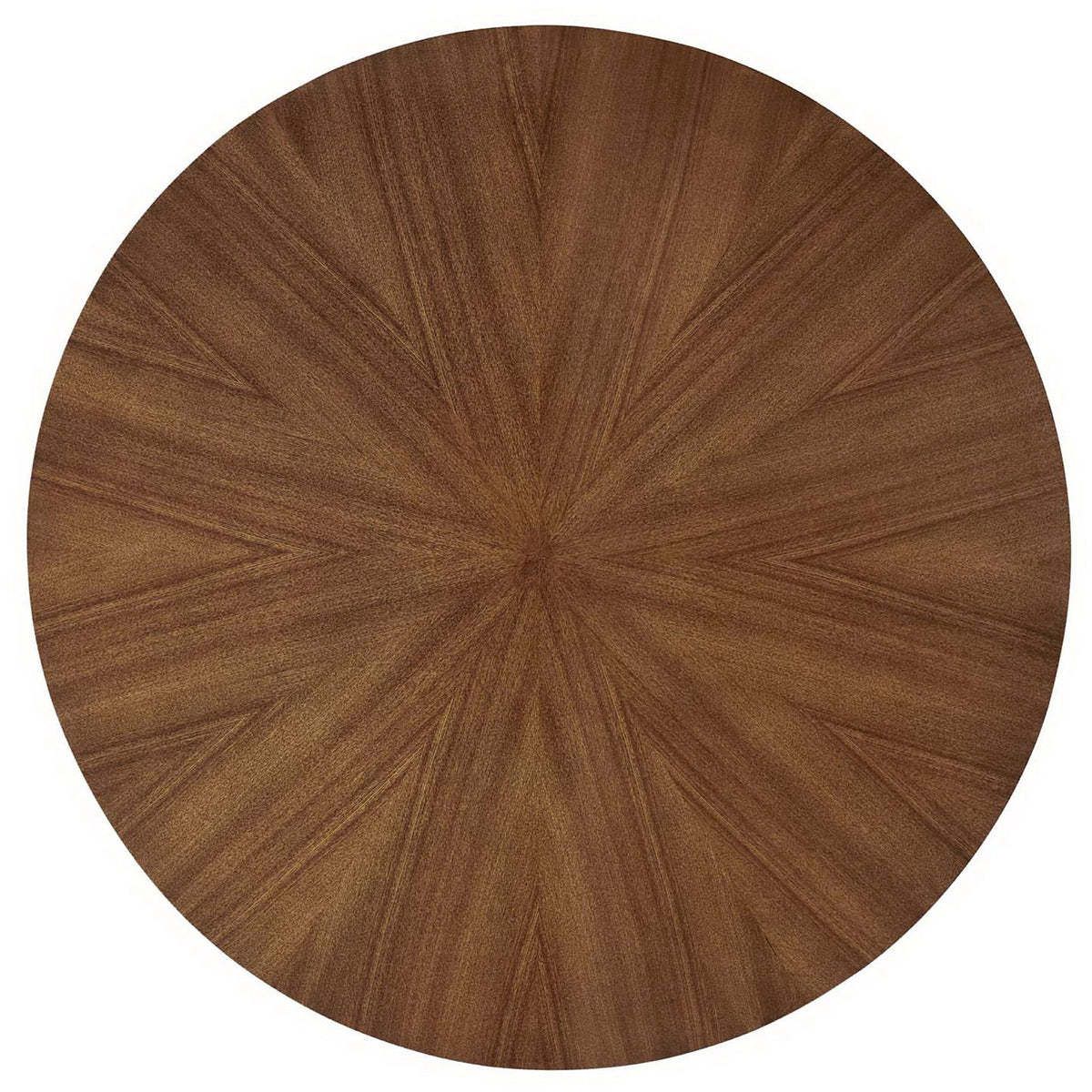 Rich walnut finish round tabletop adding warmth and texture to modern dining spaces || EEI-3847-WAL || top_studio