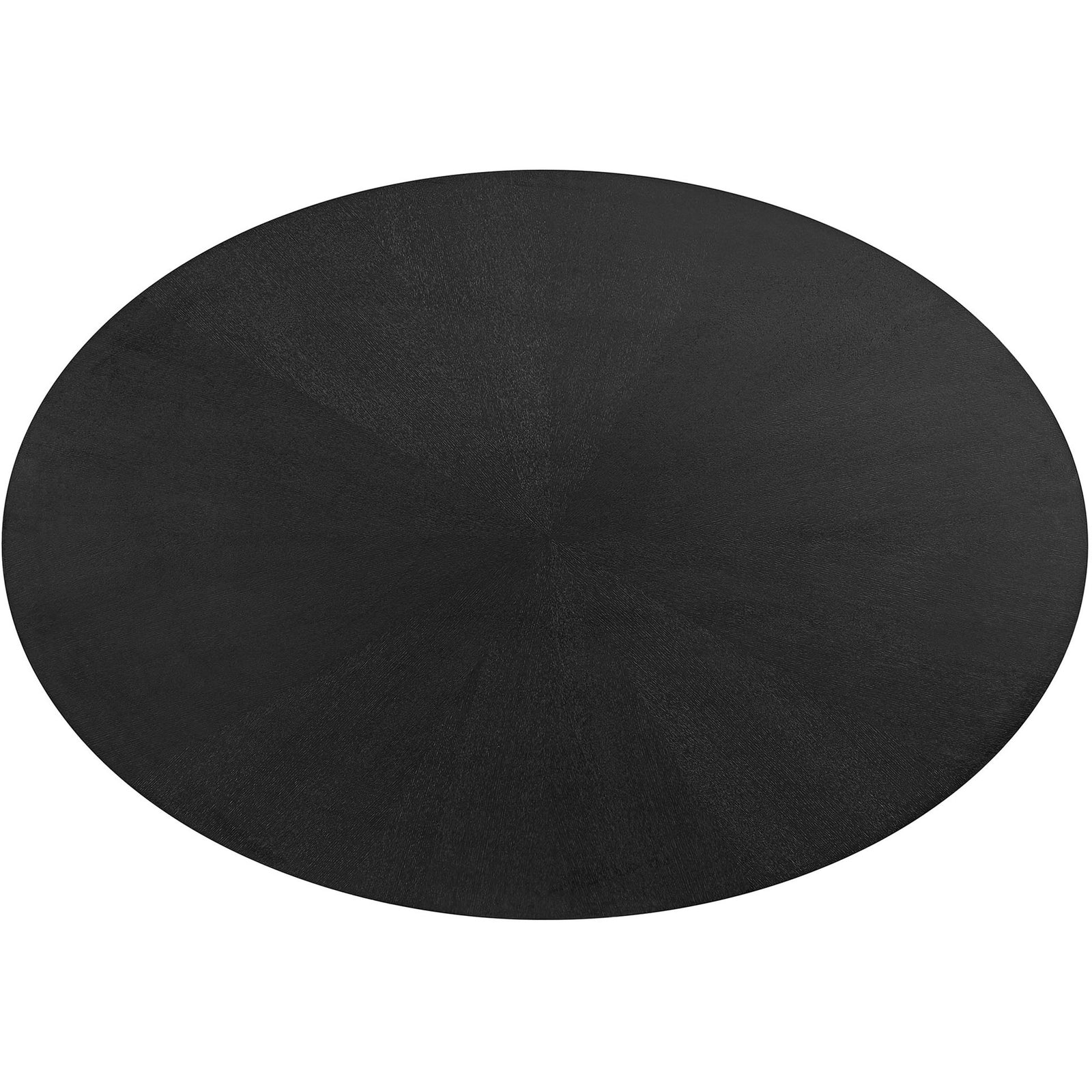 Black oval tabletop with subtle radial wood grain pattern and smooth edge profile || EEI-3848-BLK || top_studio