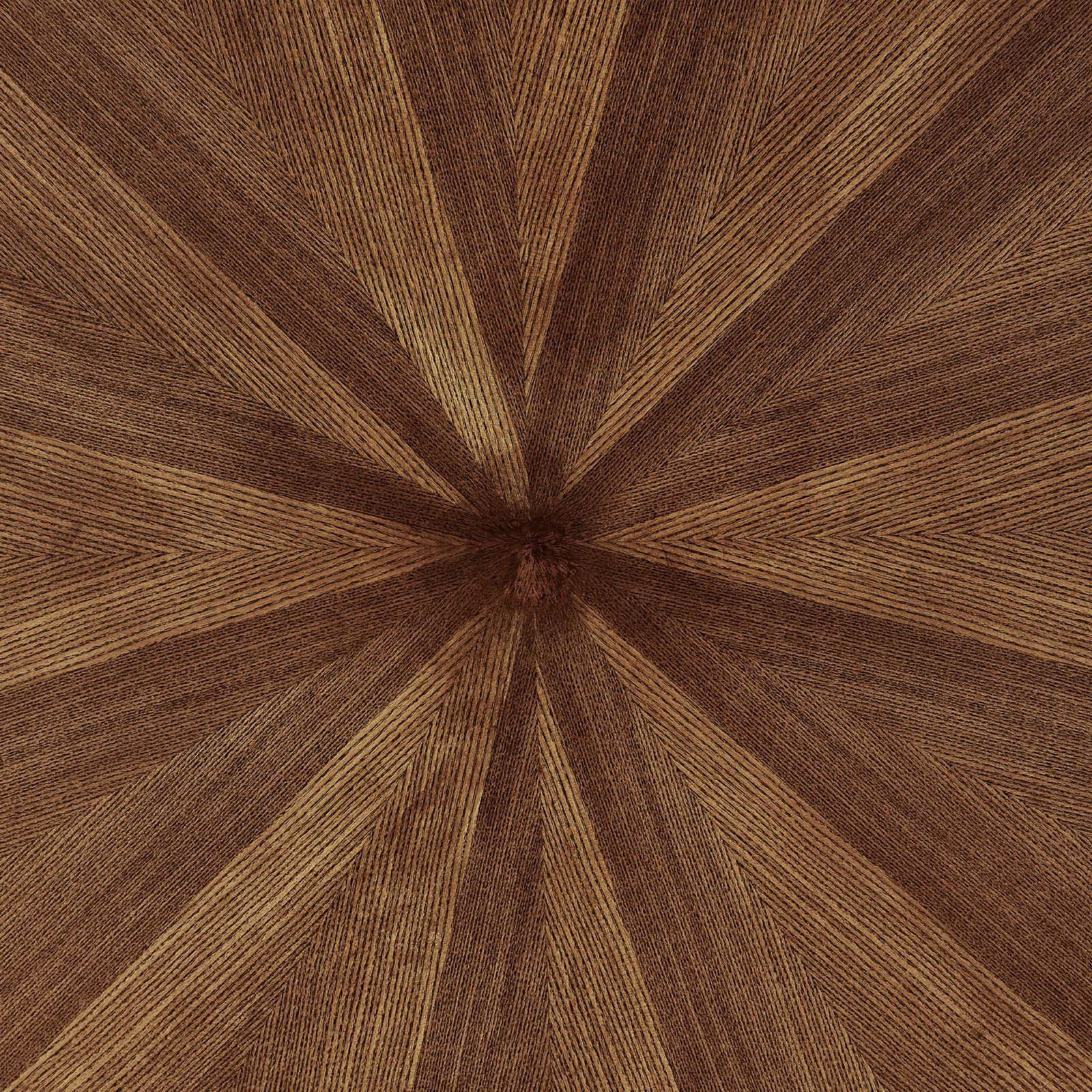 Radial walnut grain veneer pattern radiates from the center of the dining table for rich visual texture || EEI-3848-WAL || detail_studio