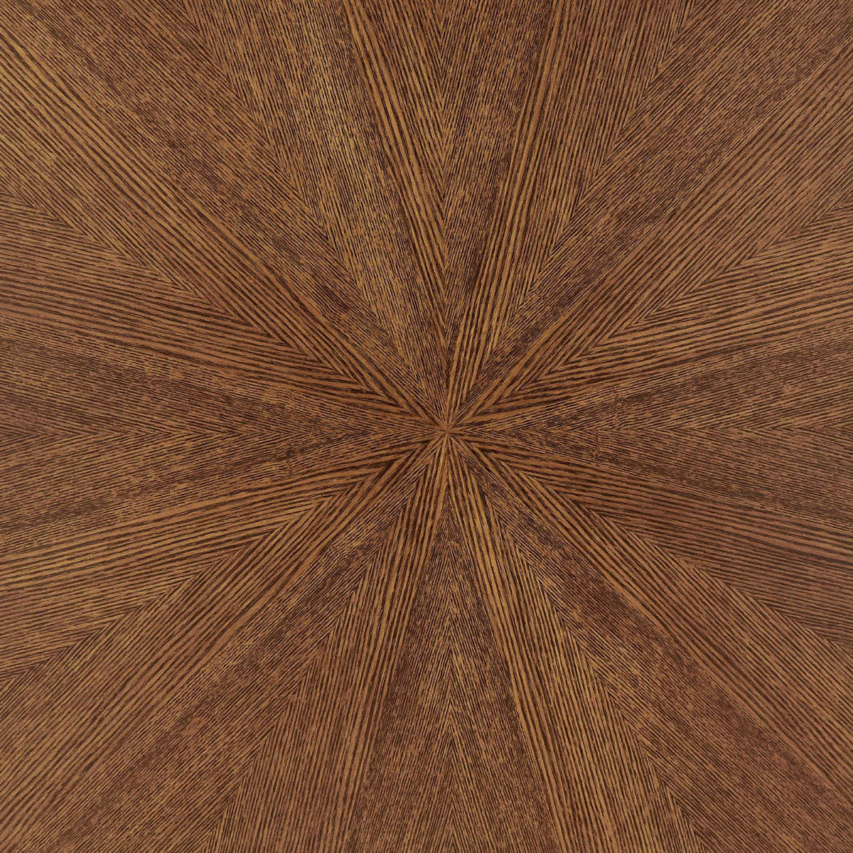 Fine grain walnut veneer pattern shows layered lines and depth across the oval dining tabletop surface || EEI-3849-WAL || detail_studio