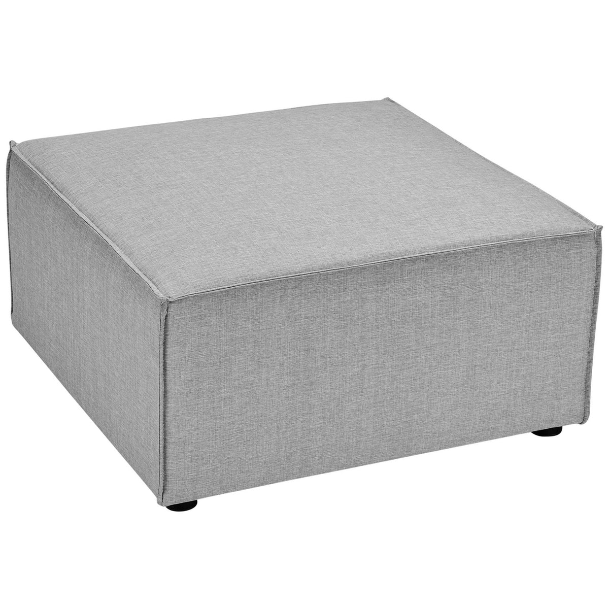 Gray square ottoman that doubles as a footrest or casual coffee table || EEI-4380-GRY || top_angle_partial_studio