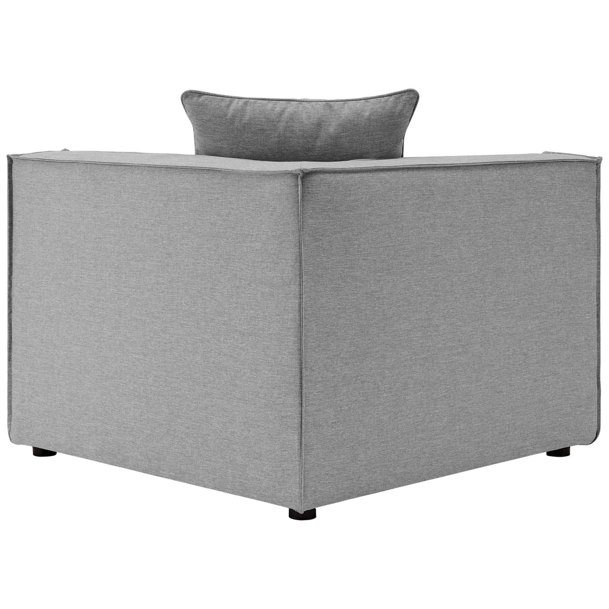 Gray corner chair with fully upholstered back for a finished look from every angle || EEI-4380-GRY || back_partial_studio