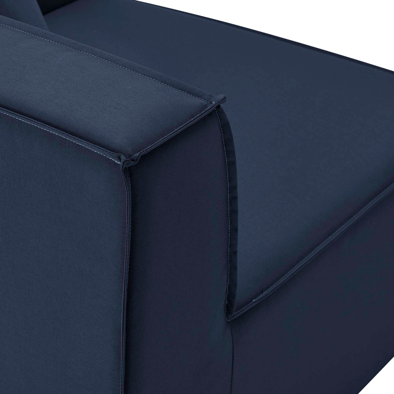 Navy performance upholstery with refined piping and smooth seat edge || EEI-4380-NAV || detail_studio