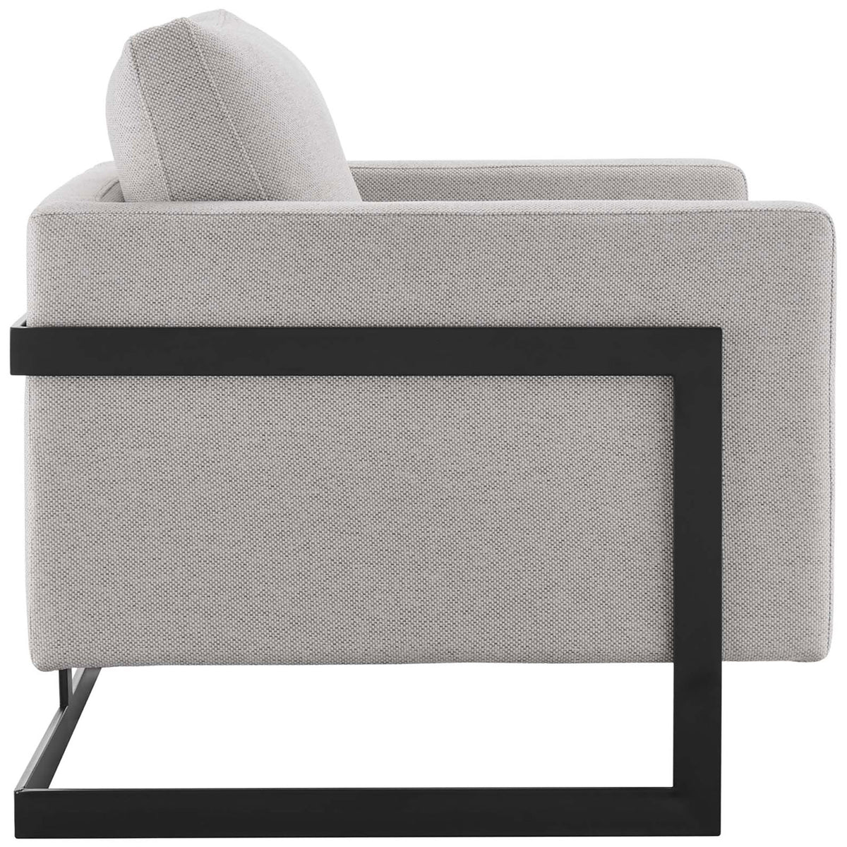 Generous track arms and angular black frame give this chair a modern edge || EEI-4391-BLK-CAM || side_studio