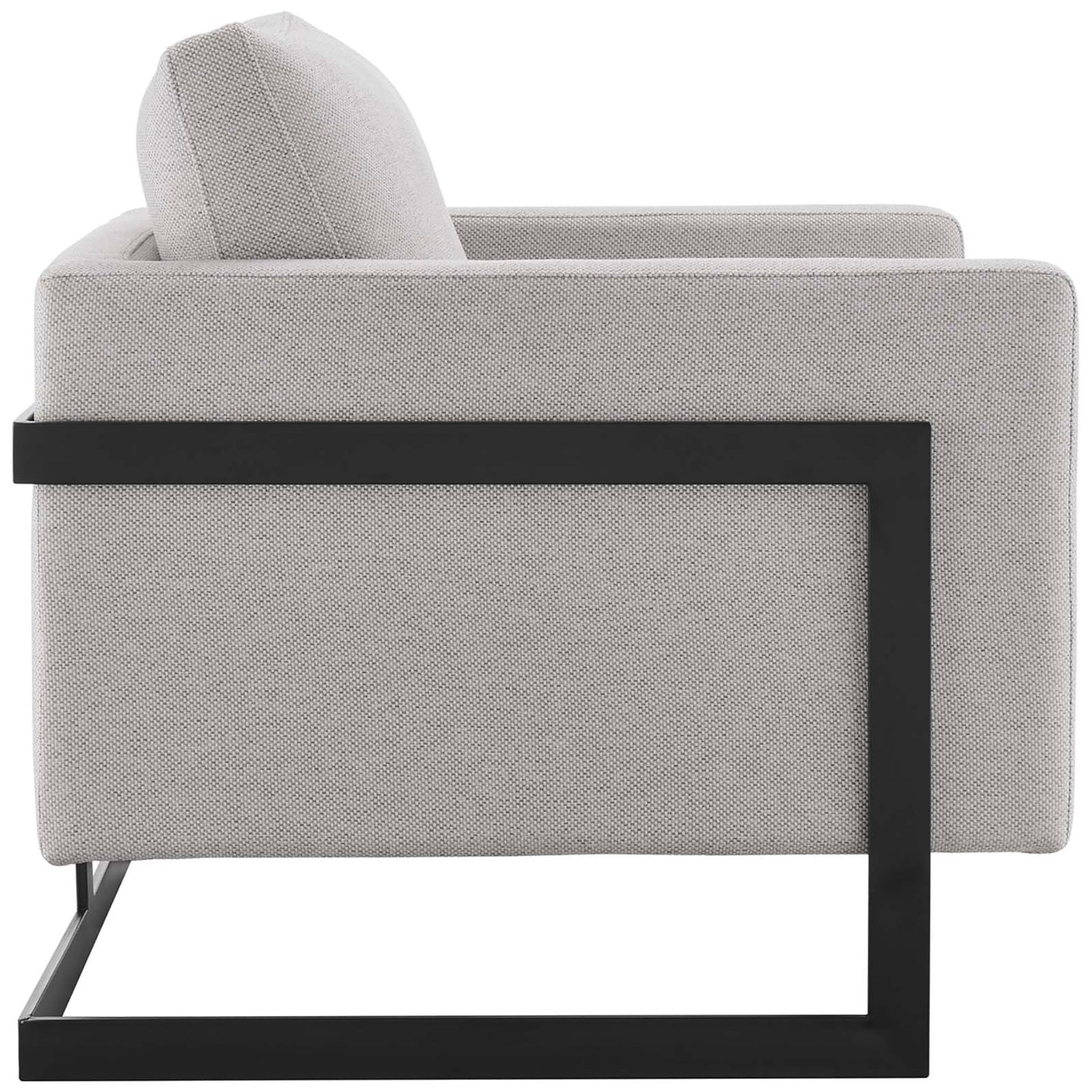 Generous track arms and angular black frame give this chair a modern edge || EEI-4391-BLK-CAM || side_studio