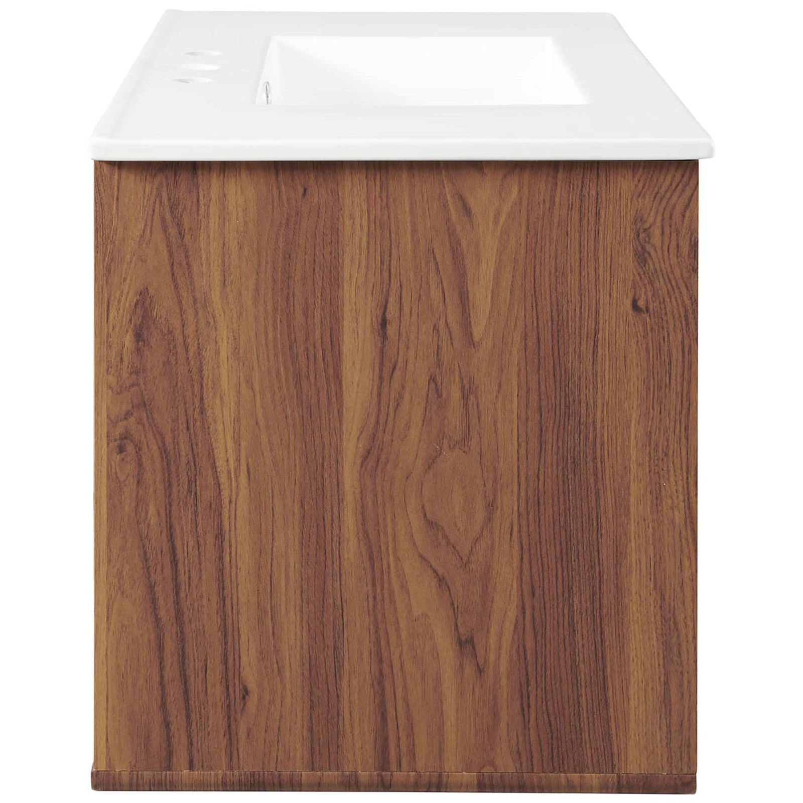 Streamlined silhouette and rich walnut texture add a warm, modern touch. || EEI-4434-WAL-WHI || side_studio