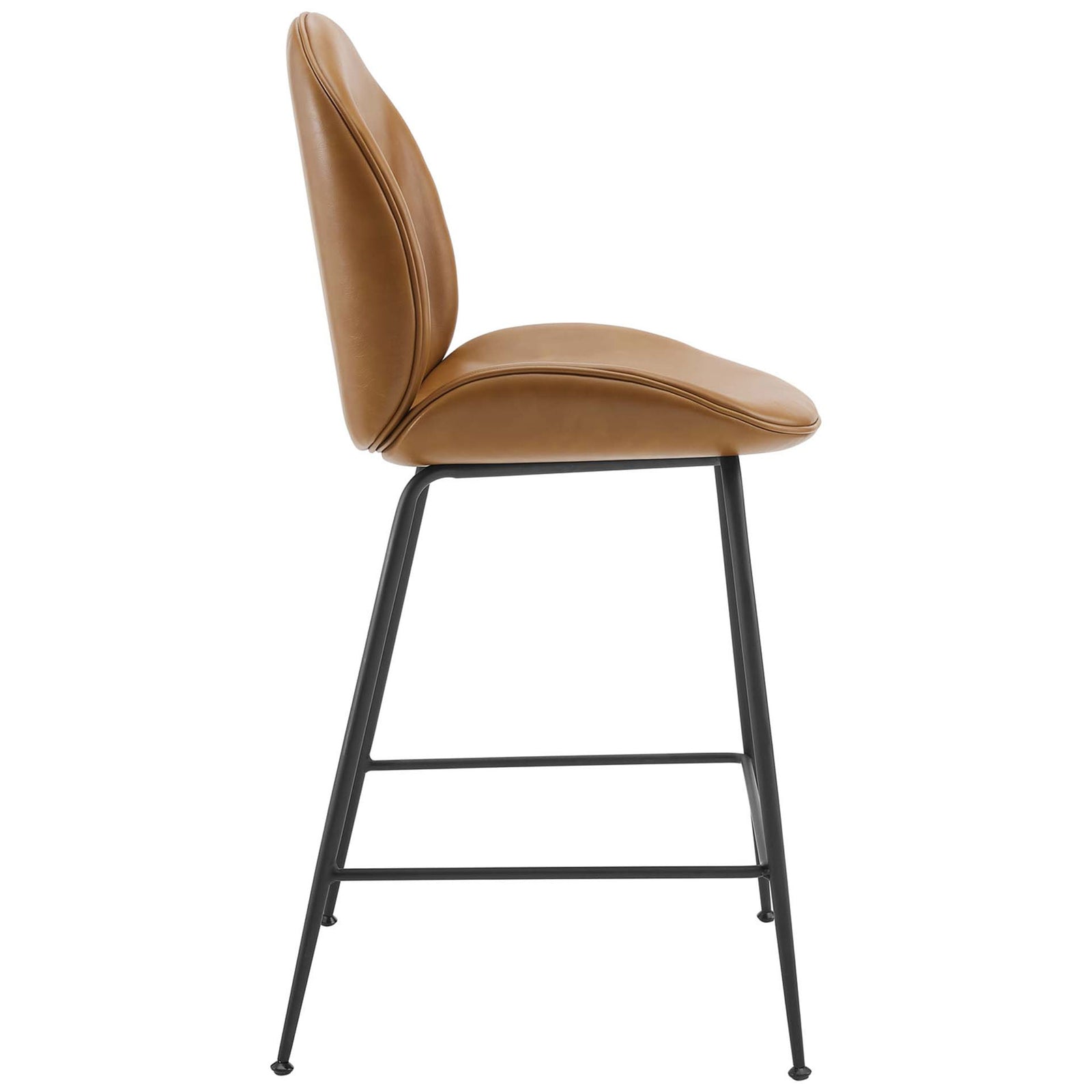 Contoured seat, supportive backrest, and integrated front footrest for comfortable counter seating || EEI-4638-TAN || side_studio