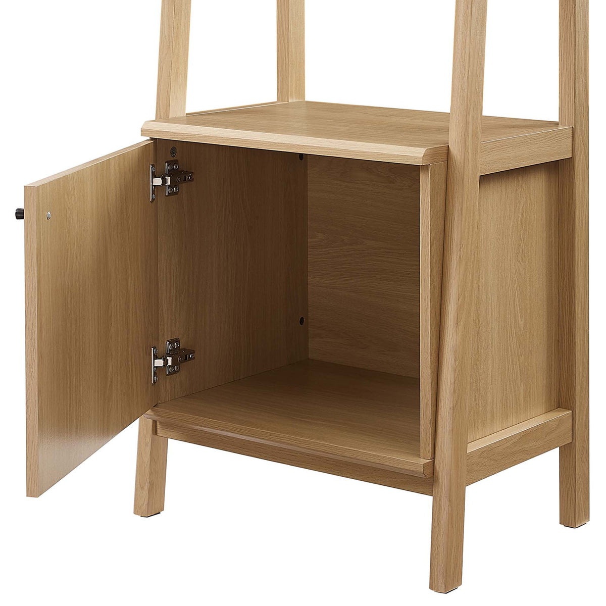 Spacious lower cabinet keeps essentials organized behind a neatly fitted door || EEI-4655-OAK || storage_open_studio