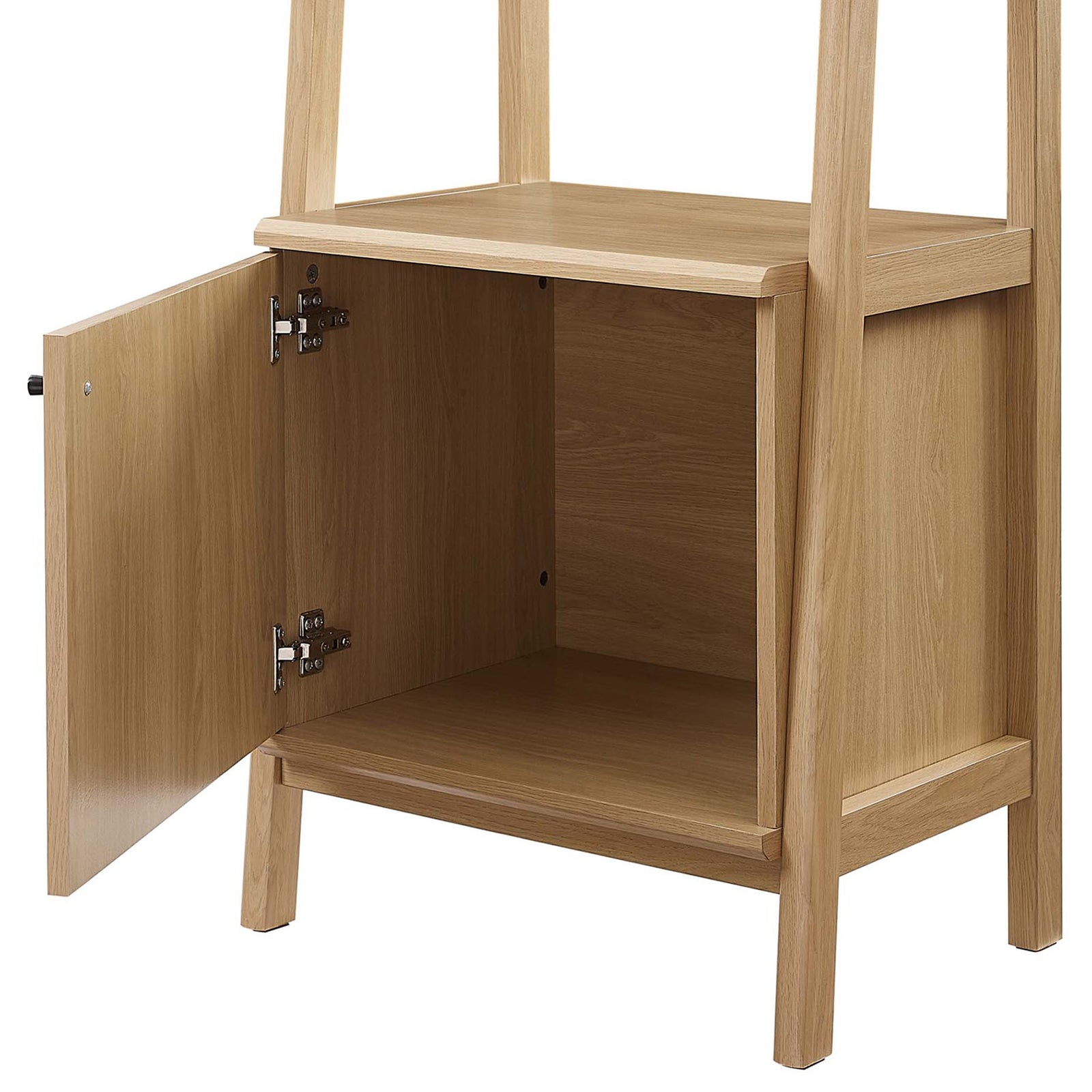 Spacious lower cabinet keeps essentials organized behind a neatly fitted door || EEI-4655-OAK || storage_open_studio