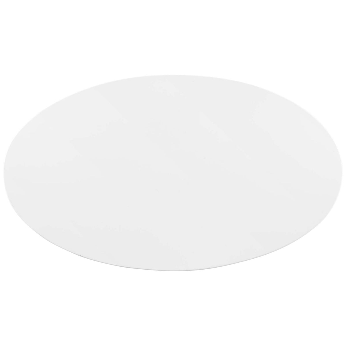 Streamlined 48-inch oval white tabletop with smooth edges and easy-to-clean coated finish || EEI-4750-GLD-WHI || top_studio