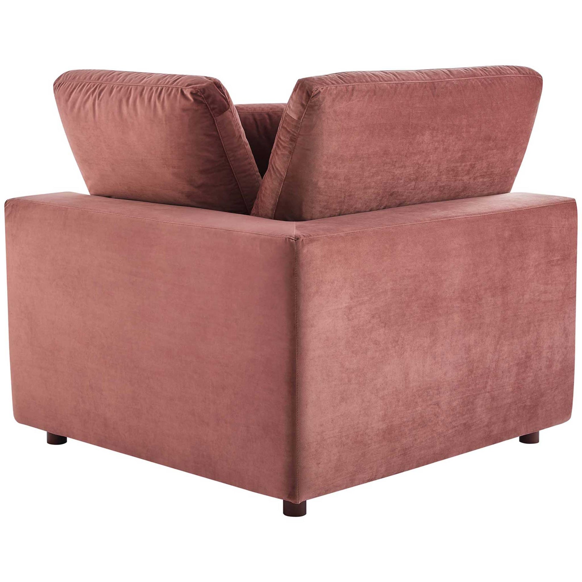 Carmen Down Filled Overstuffed Velvet Loveseat Dusty Rose