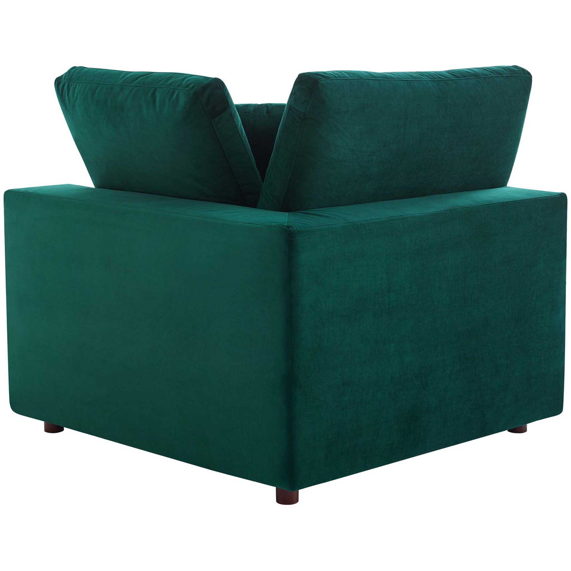 Carmen Down Filled Overstuffed Velvet Loveseat Green