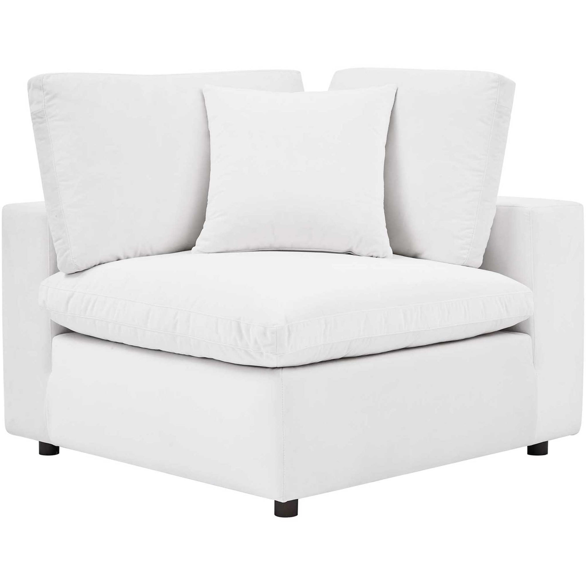 Carmen Down Filled Overstuffed Velvet Loveseat White