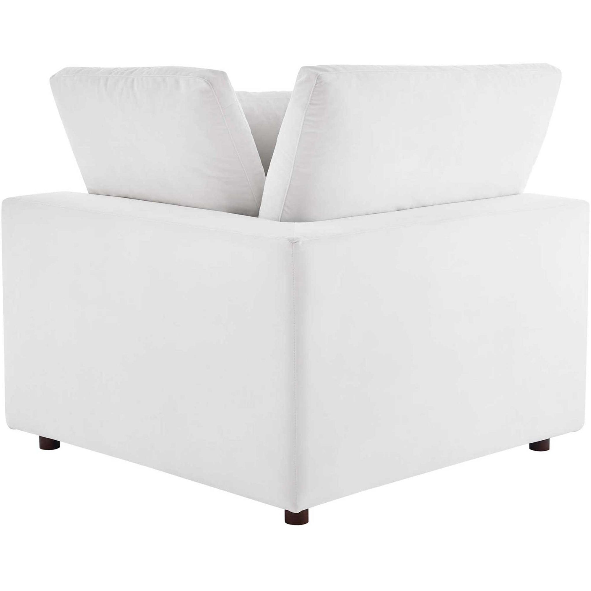 Carmen Down Filled Overstuffed Velvet Loveseat White