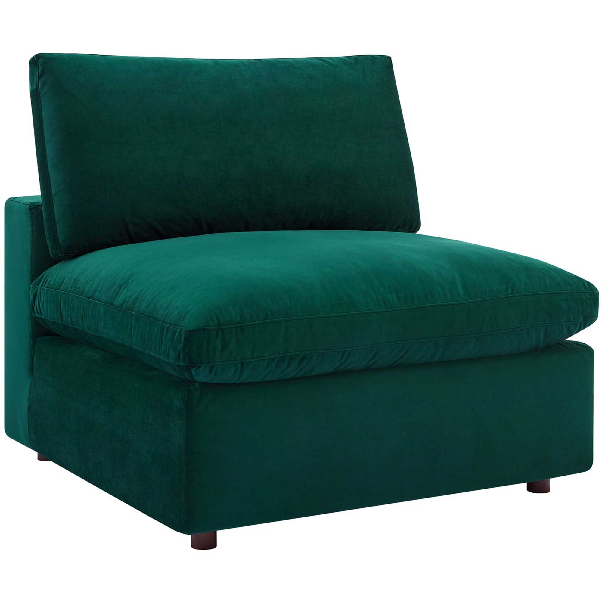 Carmen Down Filled Overstuffed Velvet Sofa Green