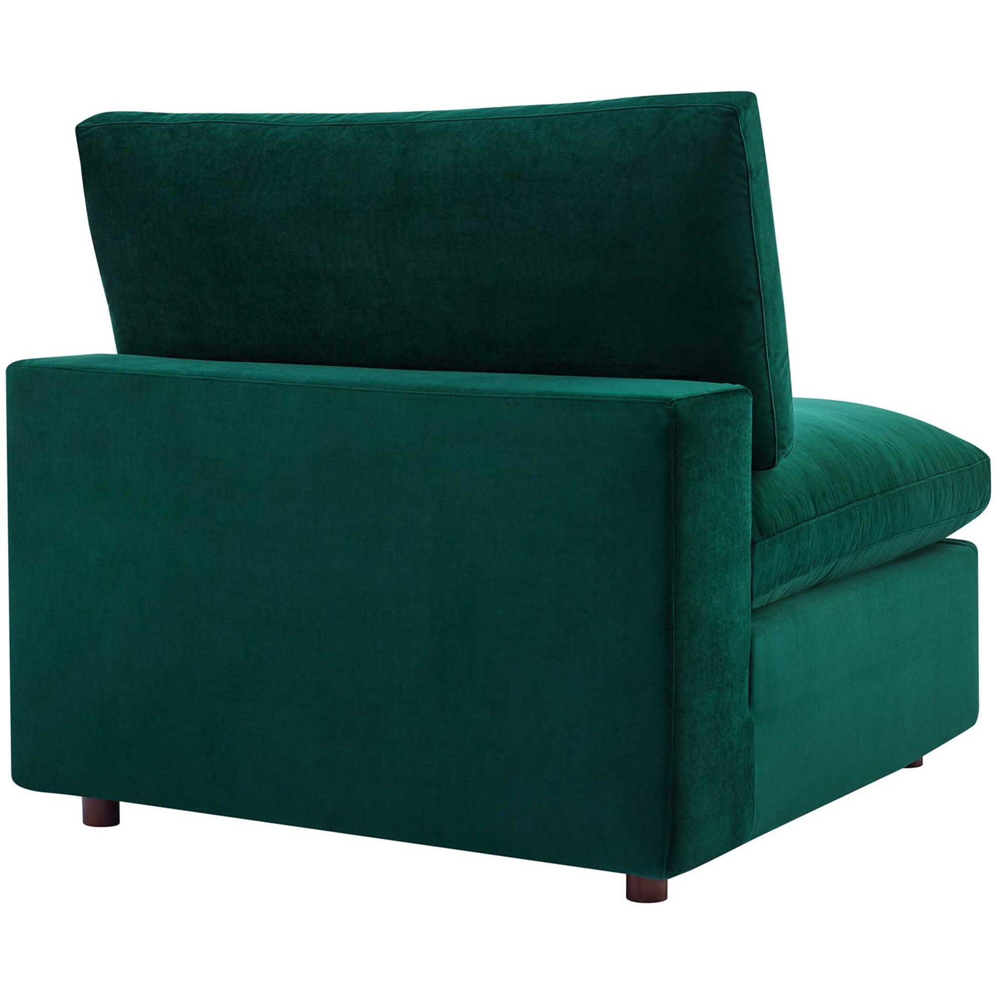 Carmen Down Filled Overstuffed Velvet Sofa Green