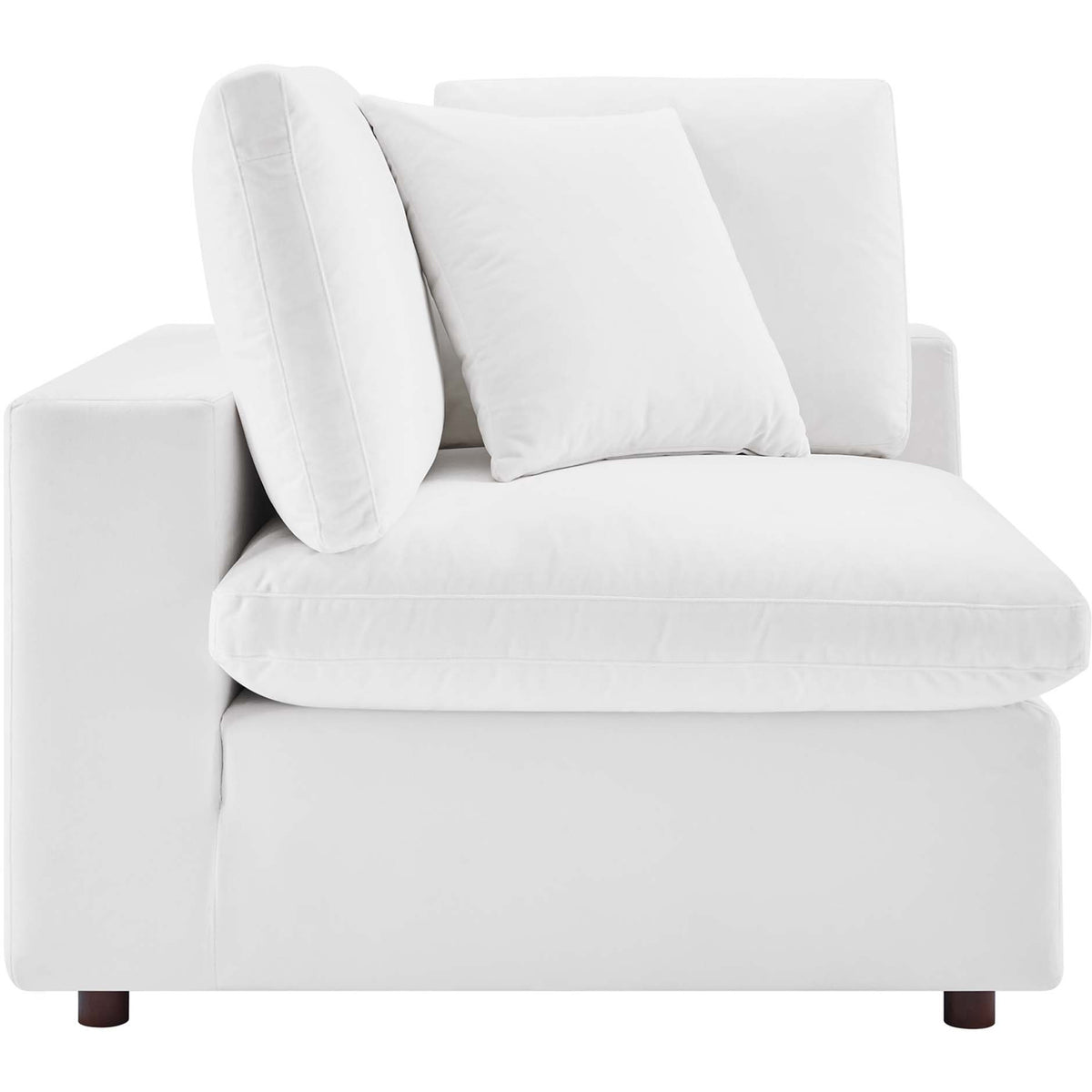 Comino Down Filled Overstuffed Velvet Sofa White