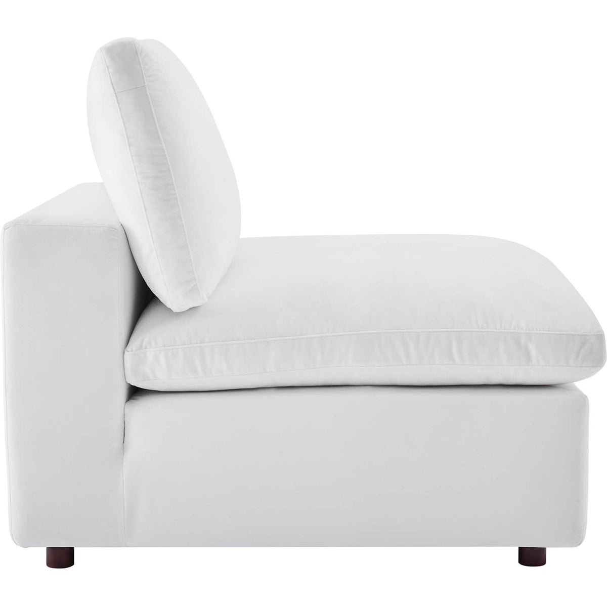 Comino Down Filled Overstuffed Velvet Sofa White
