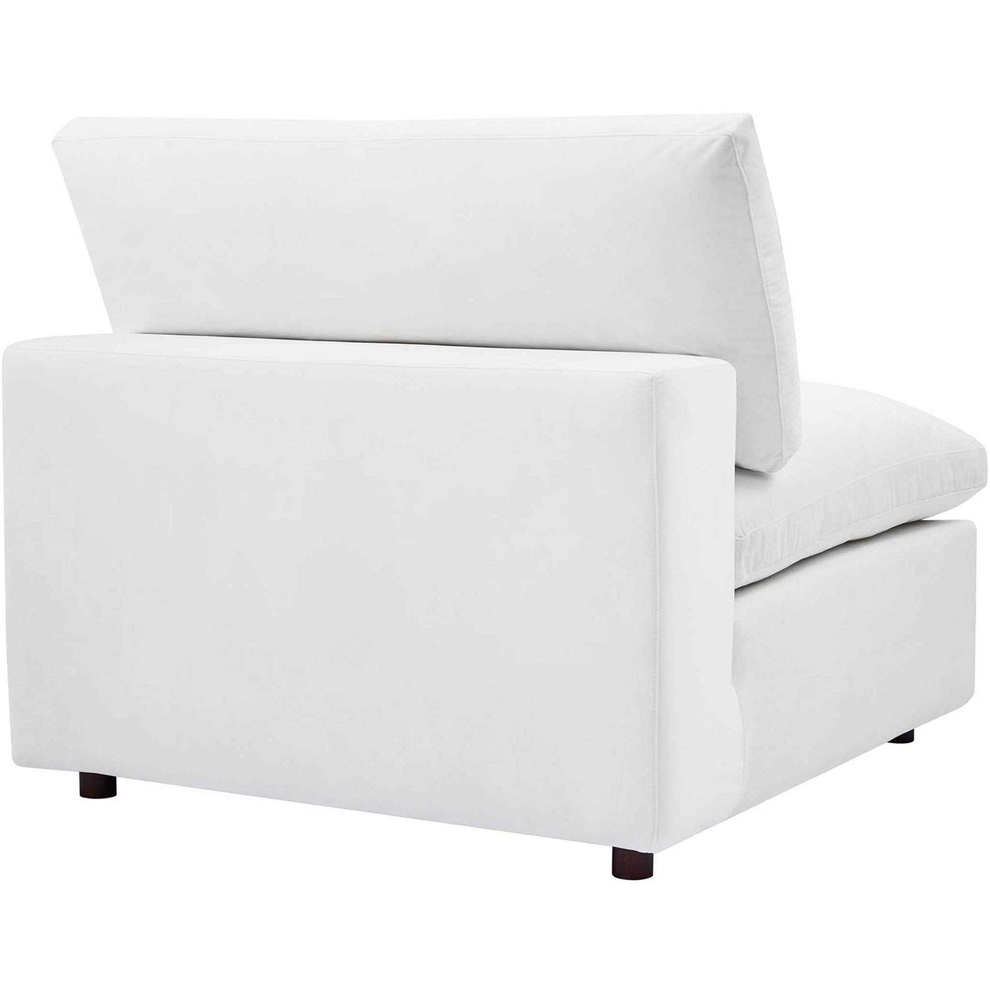 Carmen Down Filled Overstuffed Velvet Sofa White