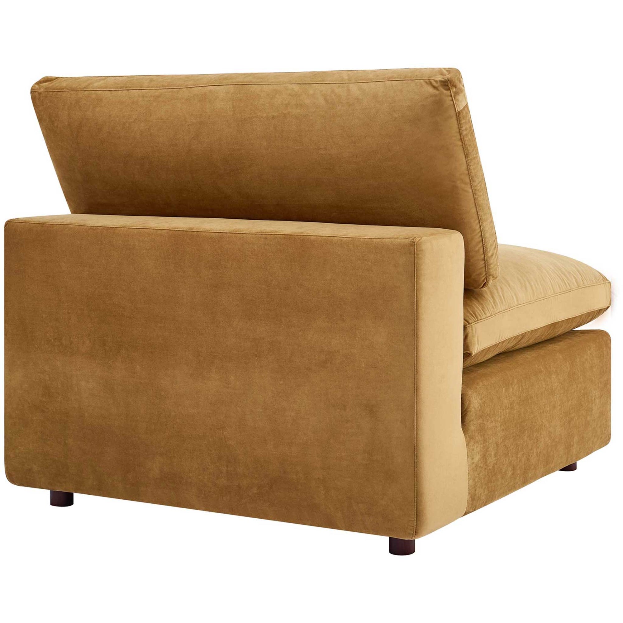 Carmen 4 Piece Modular Velvet Sofa with Ottoman Cognac