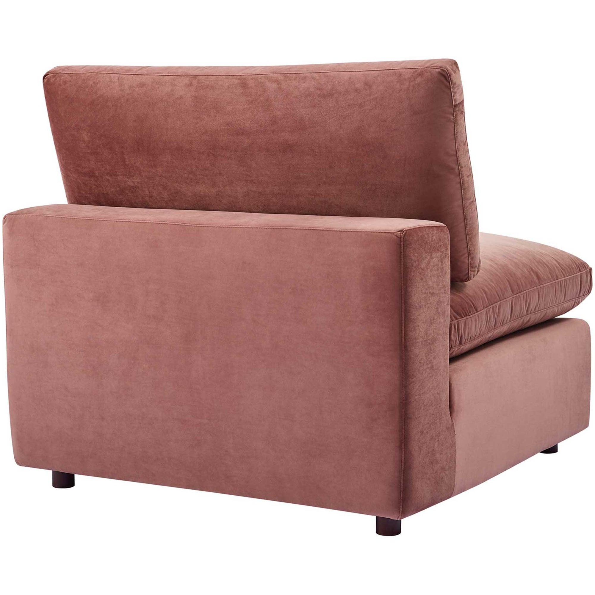 Carmen 4 Piece Modular Velvet Sofa with Ottoman Dusty Rose