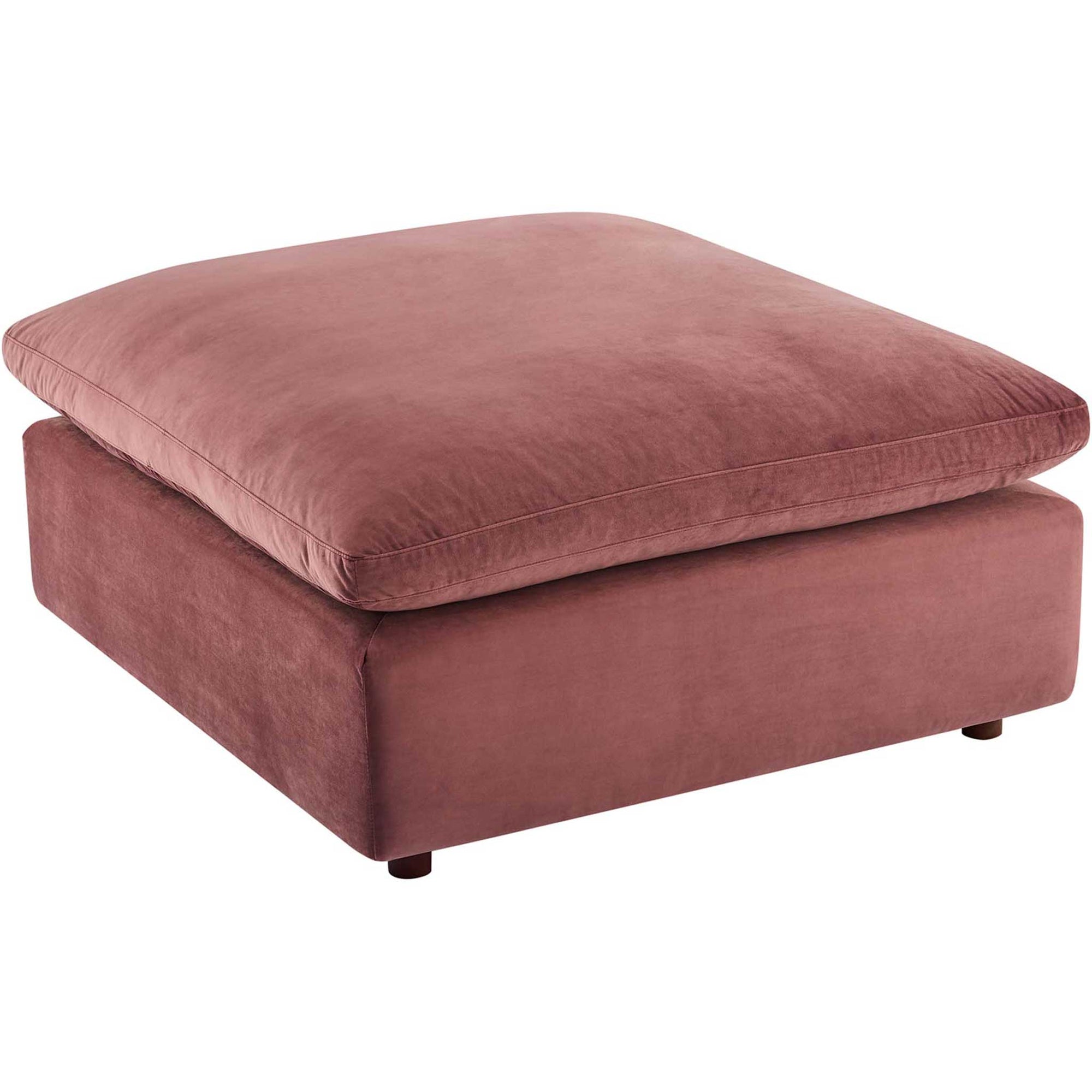 Carmen 4 Piece Modular Velvet Sofa with Ottoman Dusty Rose